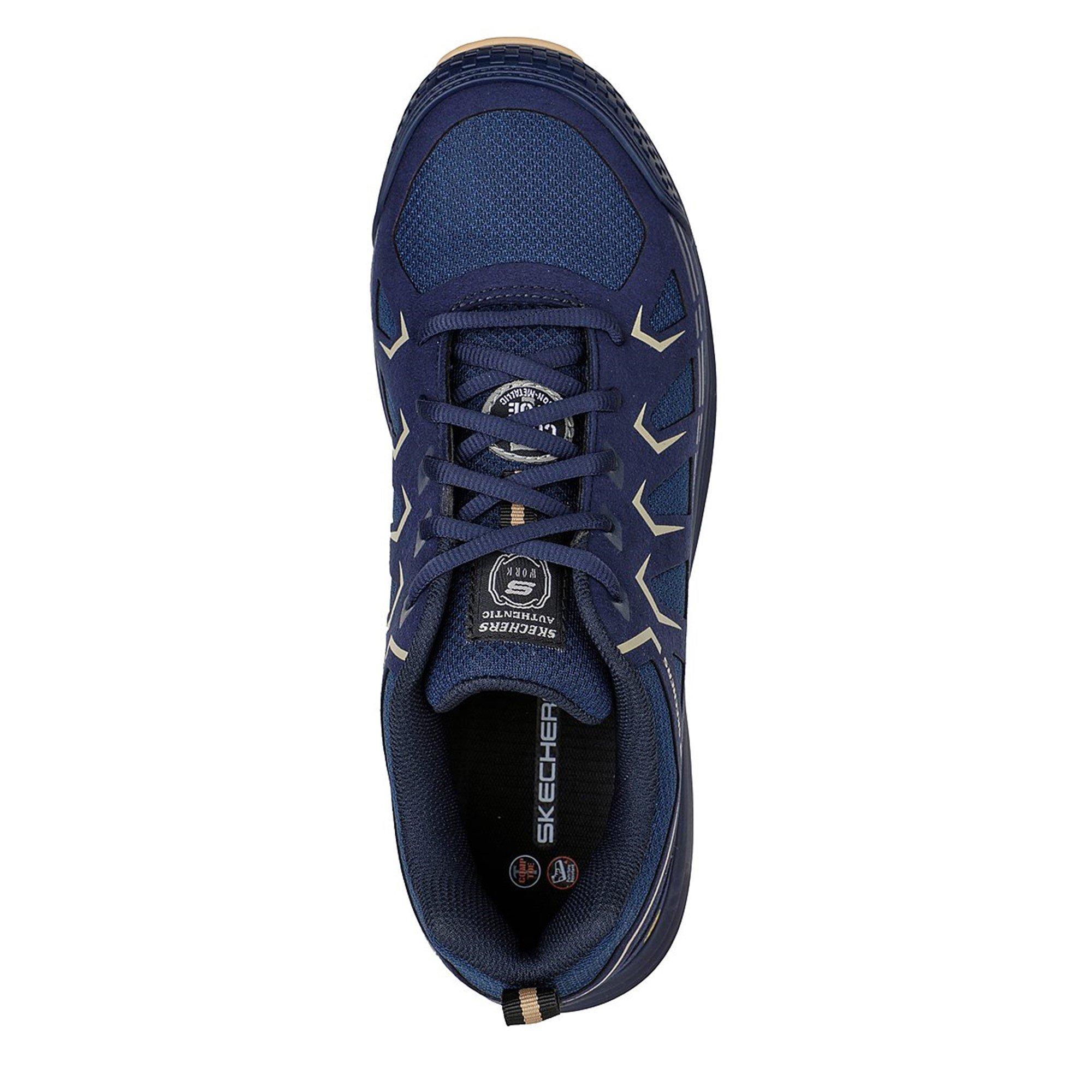 Marine/Beige - Skechers - Lace Up Athletic W Composite Toe Steel Cap Boots Mens - 5