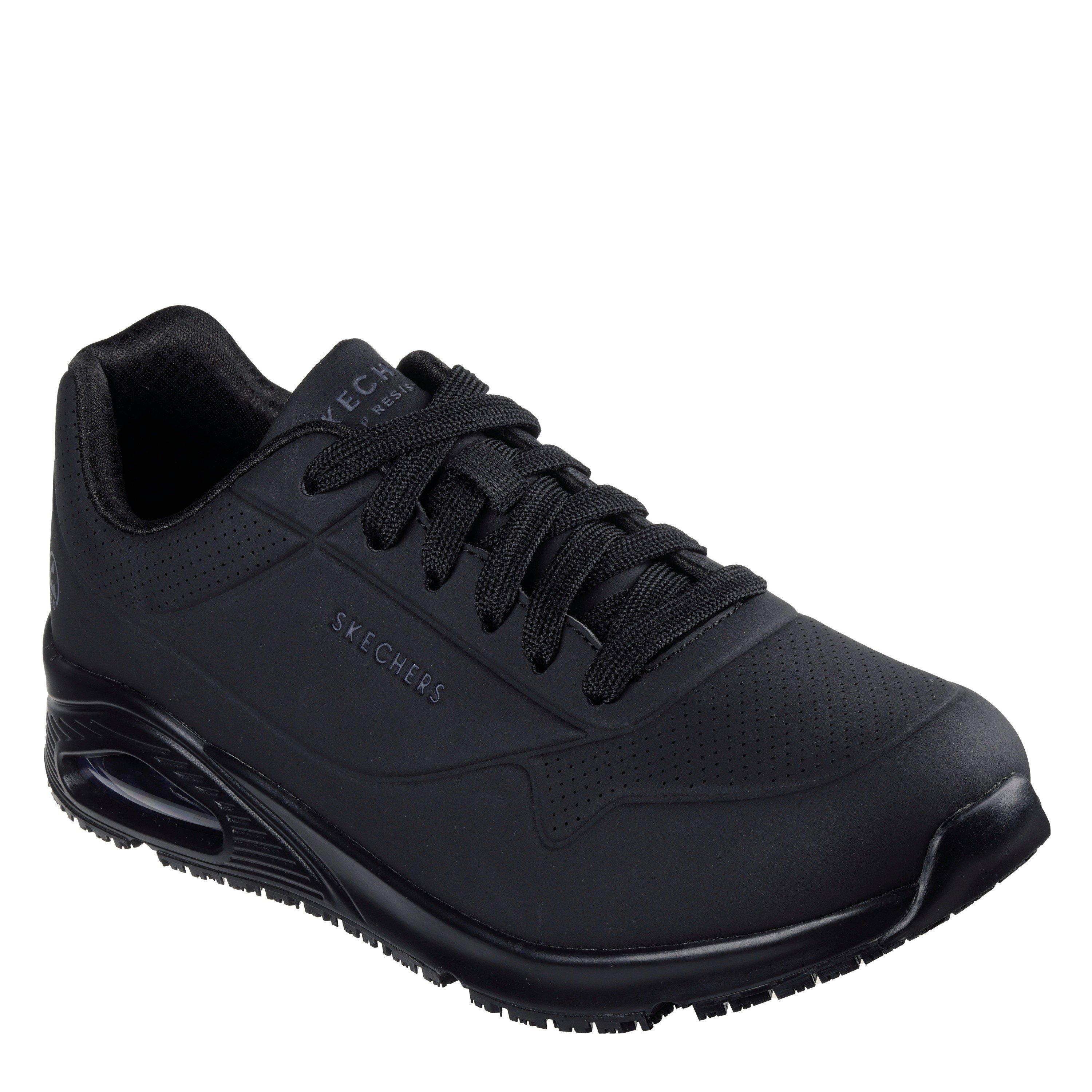 Preto - Skechers - Lace Up Athletic W Airbag Non Slip Shoes Mens - 3