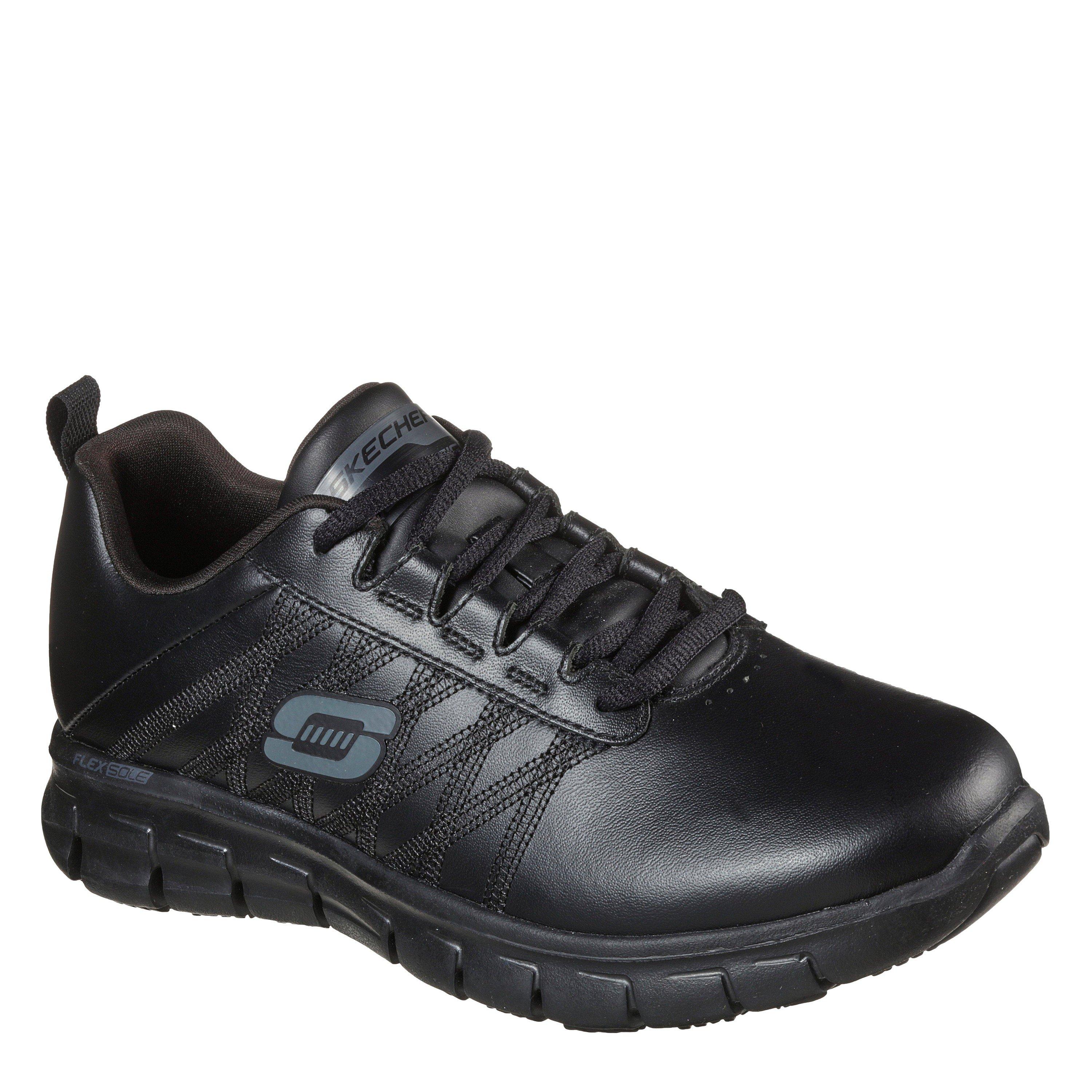 Noir - Skechers - Lace Up Athletic W Sr Outsole Non Slip Shoes Womens - 3