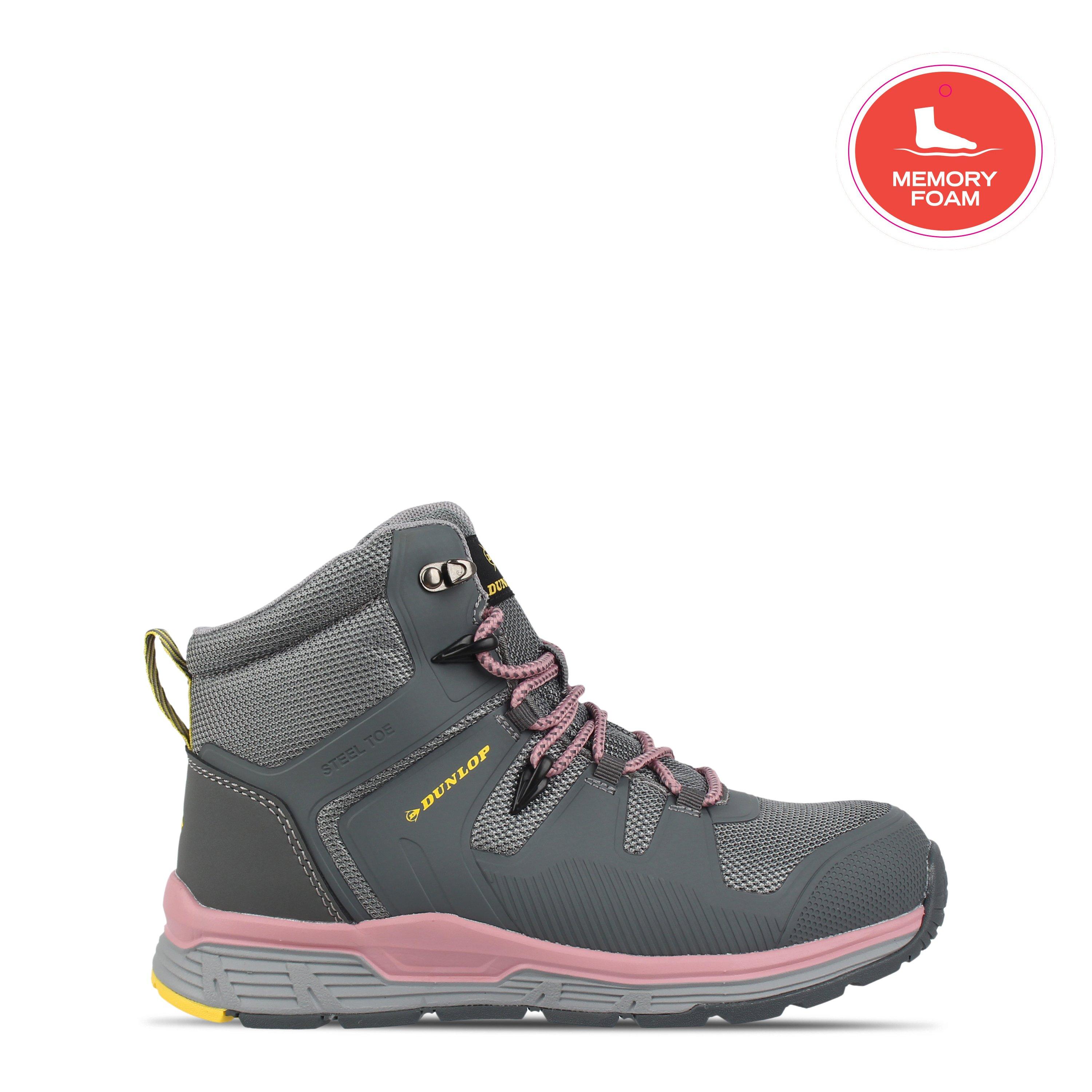 Grey/Pink - Dunlop - Baltimore Steel Toe Cap Boots Womens - 1