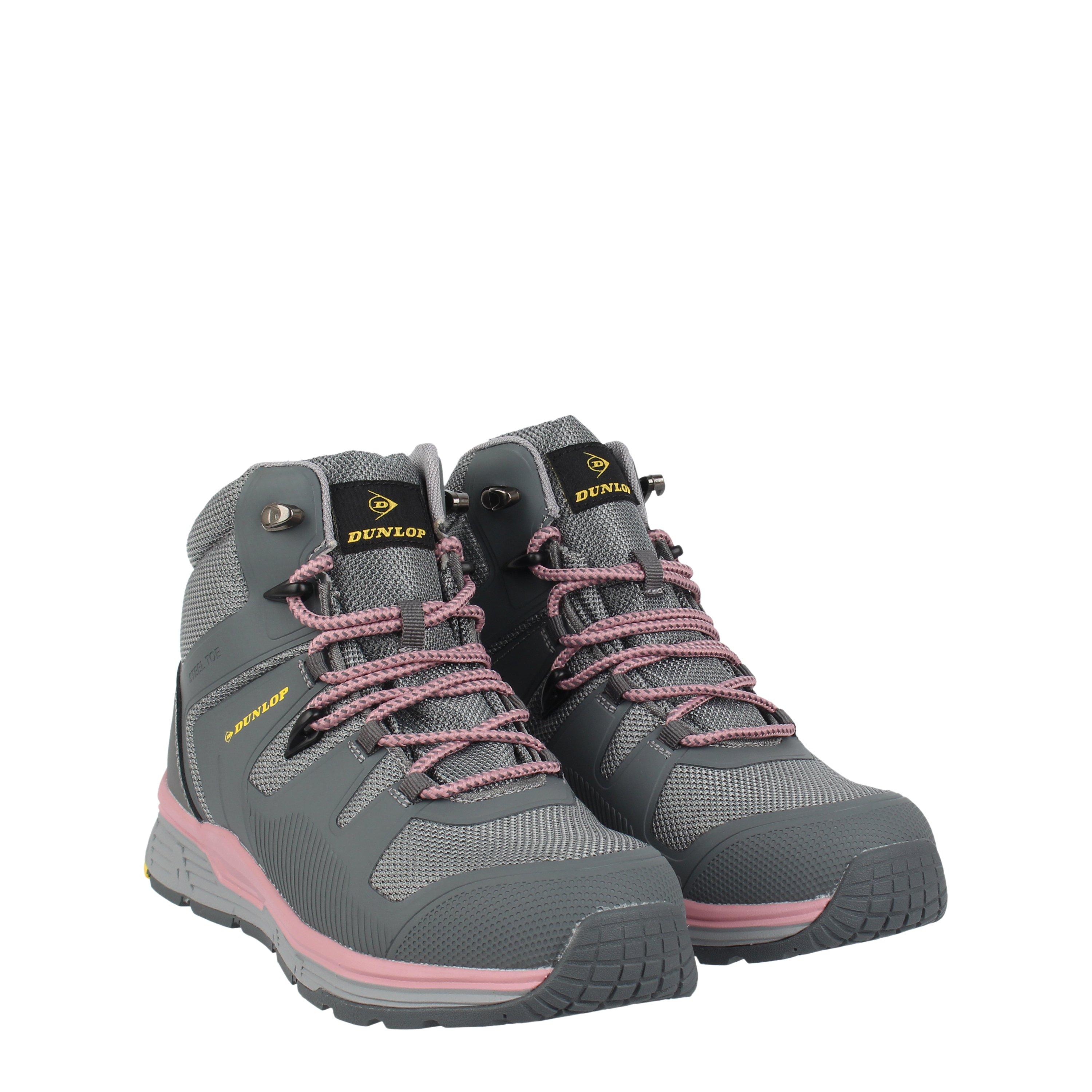 Grey/Pink - Dunlop - Baltimore Steel Toe Cap Boots Womens - 3