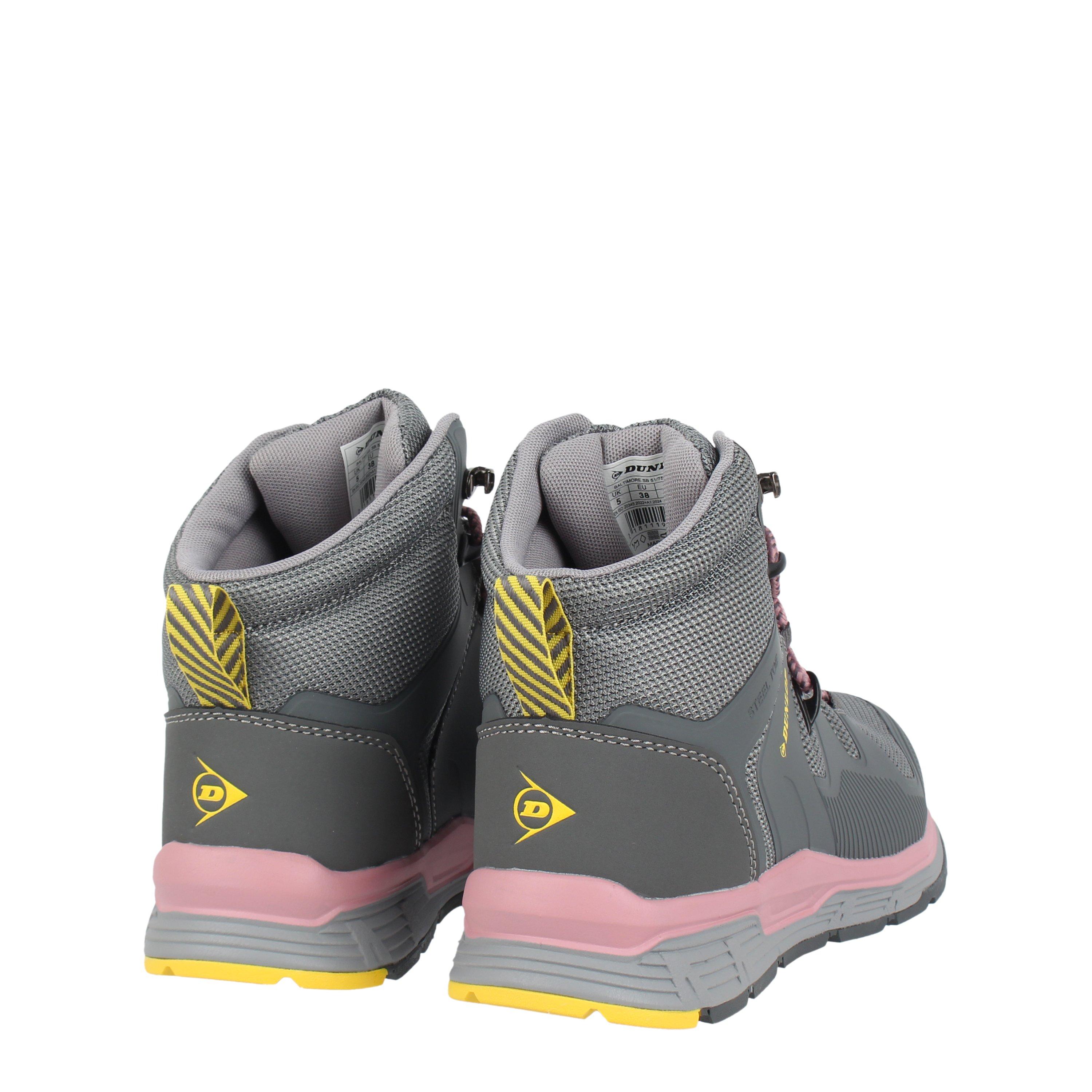 Grey/Pink - Dunlop - Baltimore Steel Toe Cap Boots Womens - 4