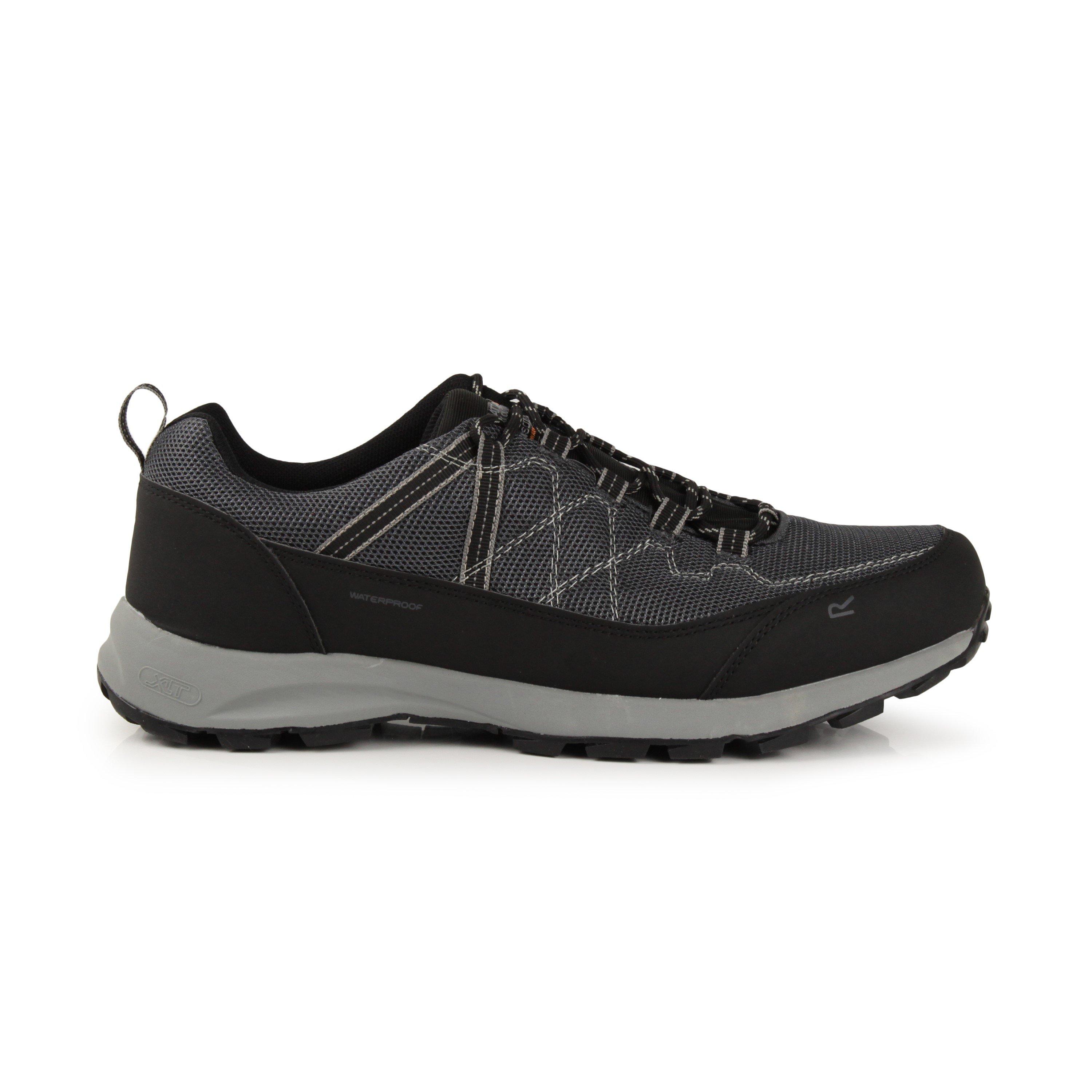 Regatta Men's Samaris Low Waterproof Walking Shoes - Black/Dkstee - 7 (41)