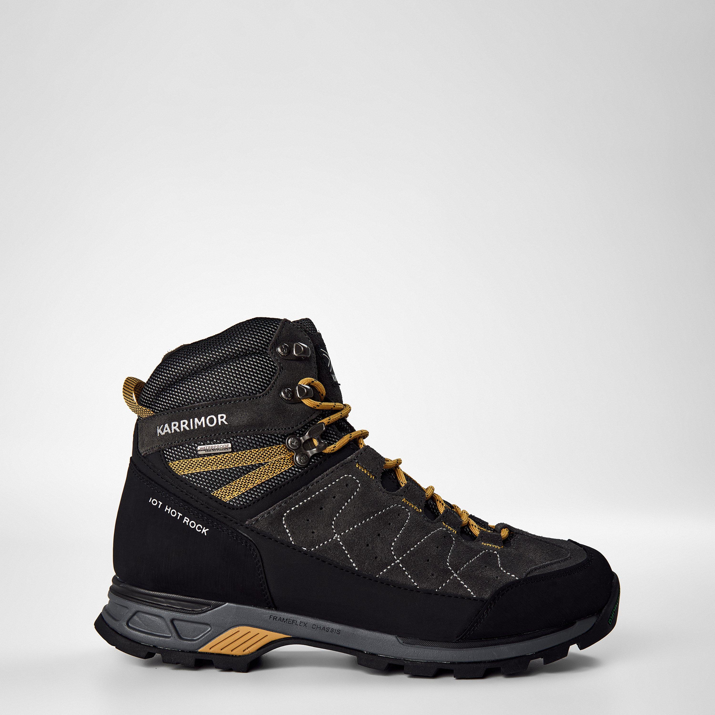 Charcoal/Yellow - Karrimor - Hot Rock Waterproof Walking Boots Mens - 1