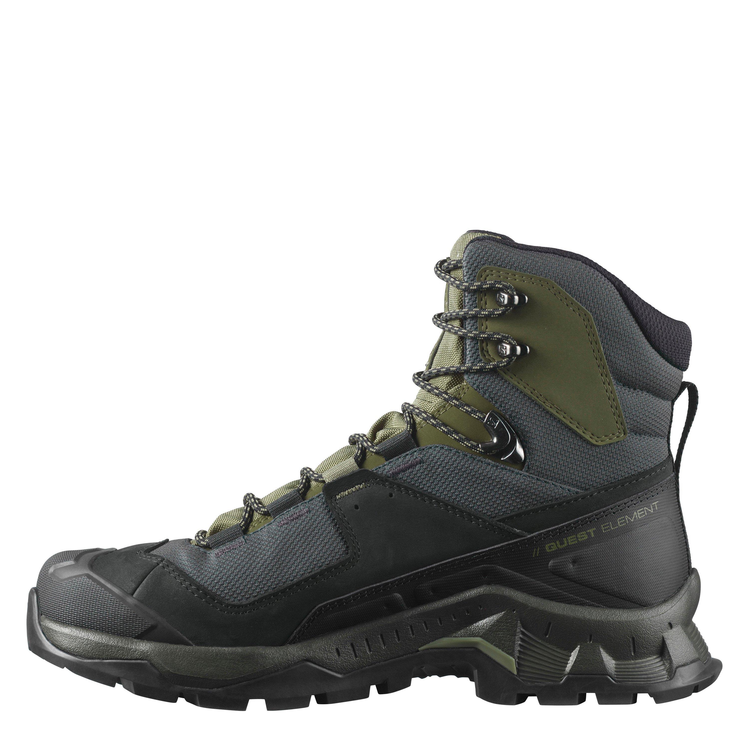 Black/Green - Salomon - Quest Element GTX Hiking Boots Mens - 2