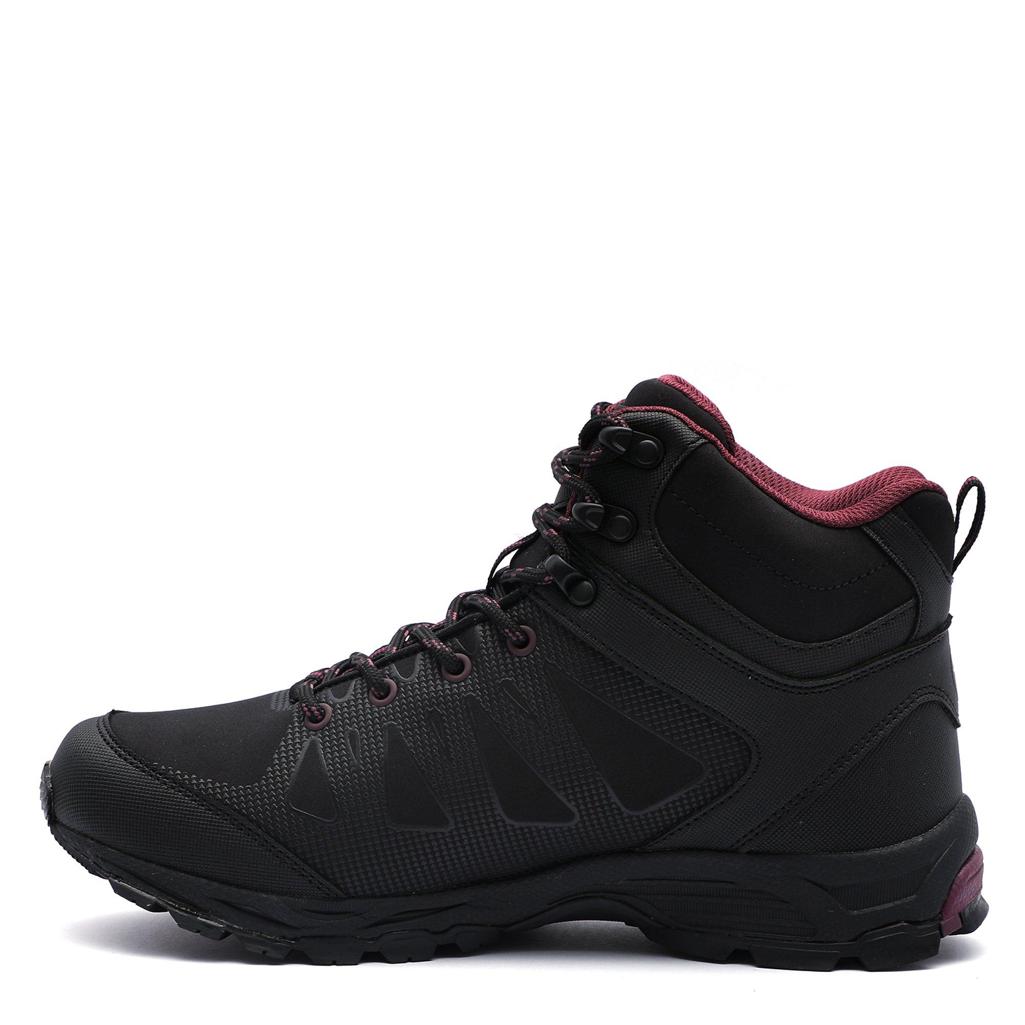 Blk/BrickRed - Hi Tec - Raven Mens Mid WP Walking Boots - 2