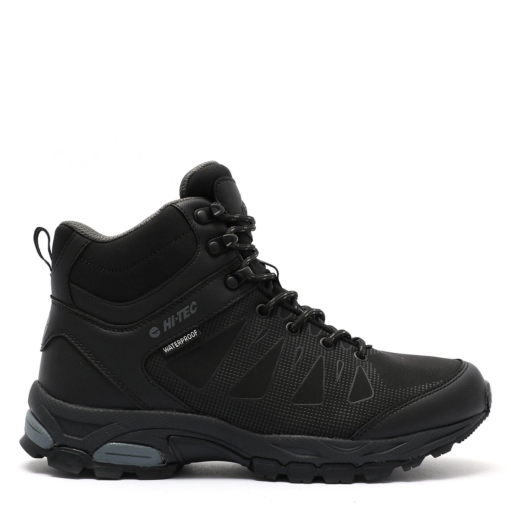 Black/Charcoal - Hi Tec - Raven Mid Waterproof Hiking Boots - 1