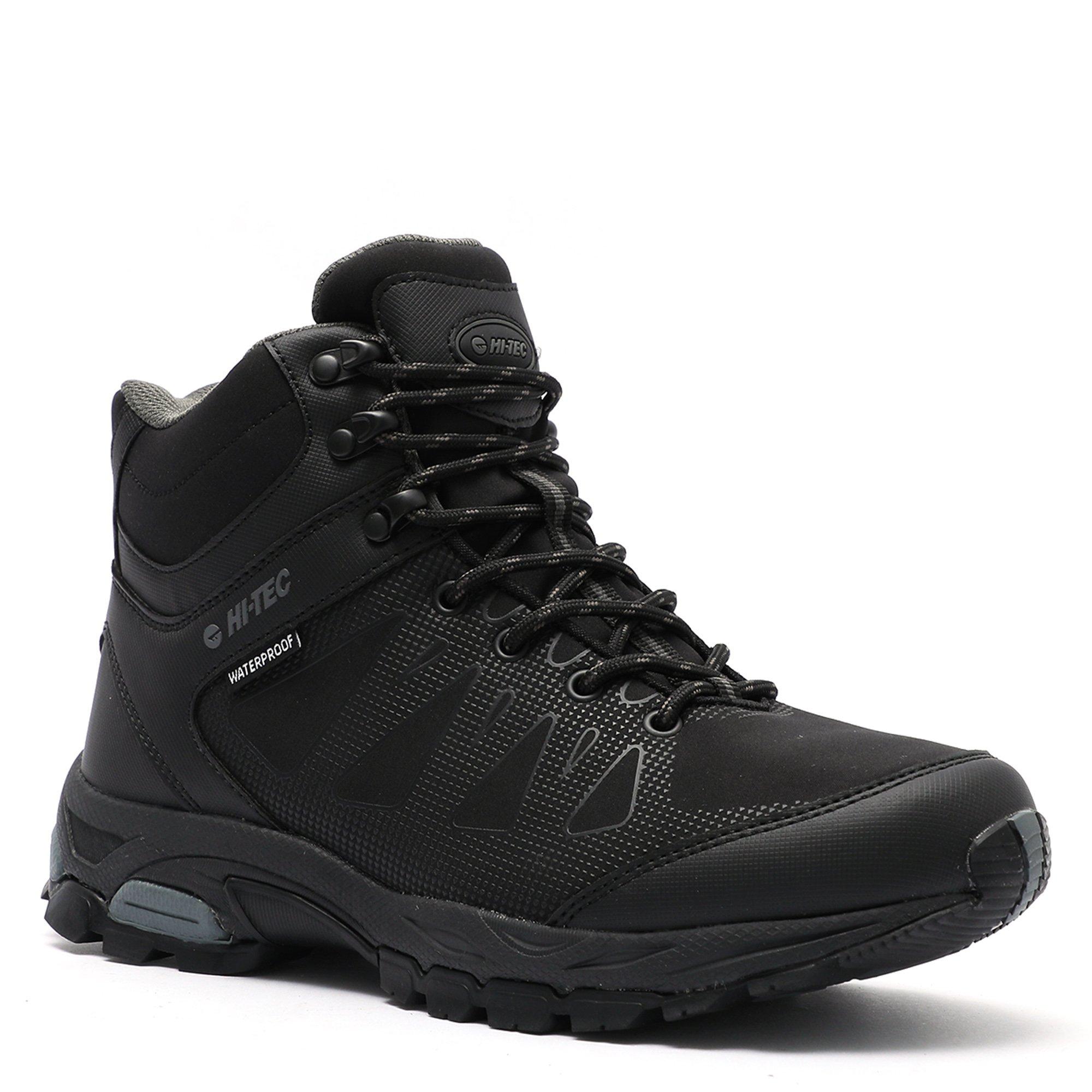 Black/Charcoal - Hi Tec - Raven Mid Waterproof Hiking Boots - 5