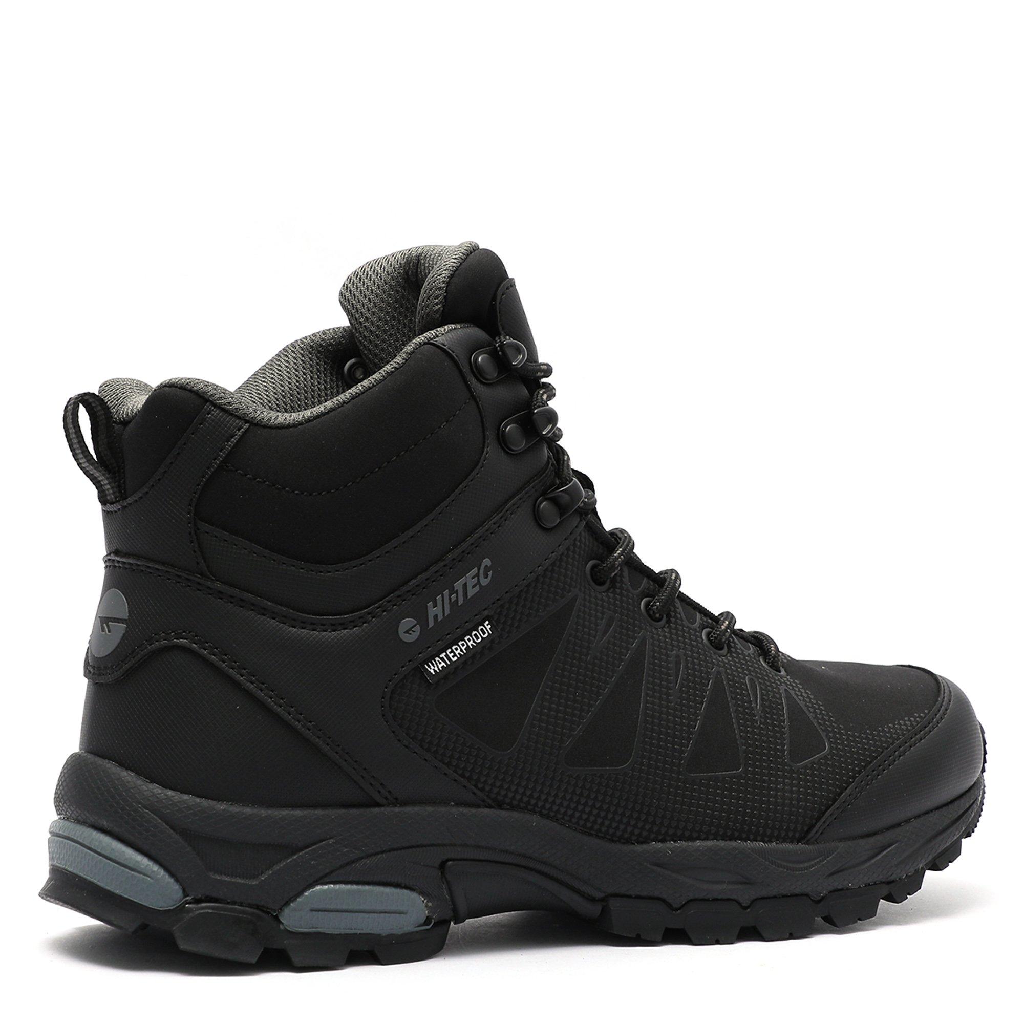 Black/Charcoal - Hi Tec - Raven Mid Waterproof Hiking Boots - 6