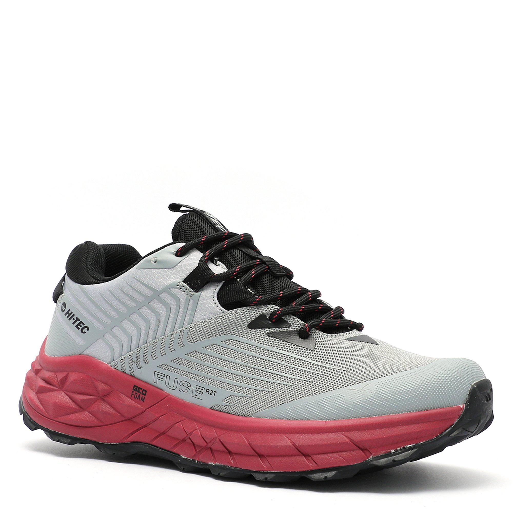 CGry/Blk/BrkRed - Hi Tec - Geo Fuse Mens Hiking Shoes - 5