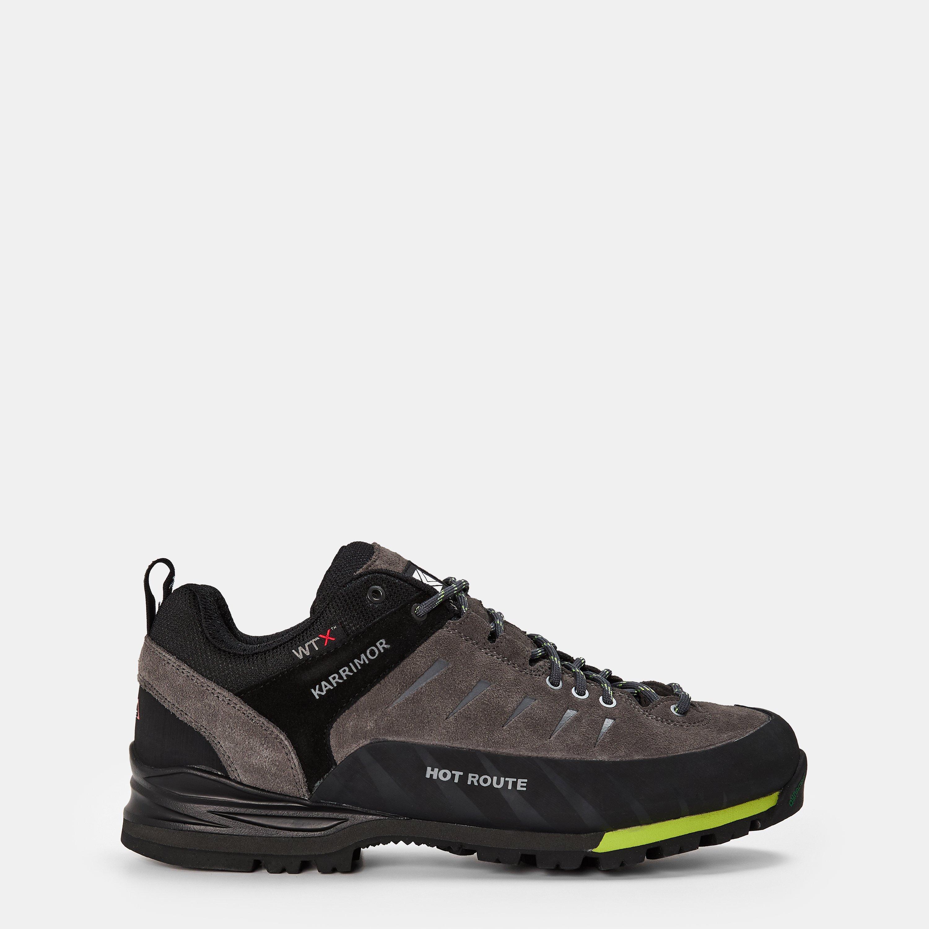 Karrimor Men's Hot Route Waterproof Walking Shoes - Charcoal/Lime - 9 (43)