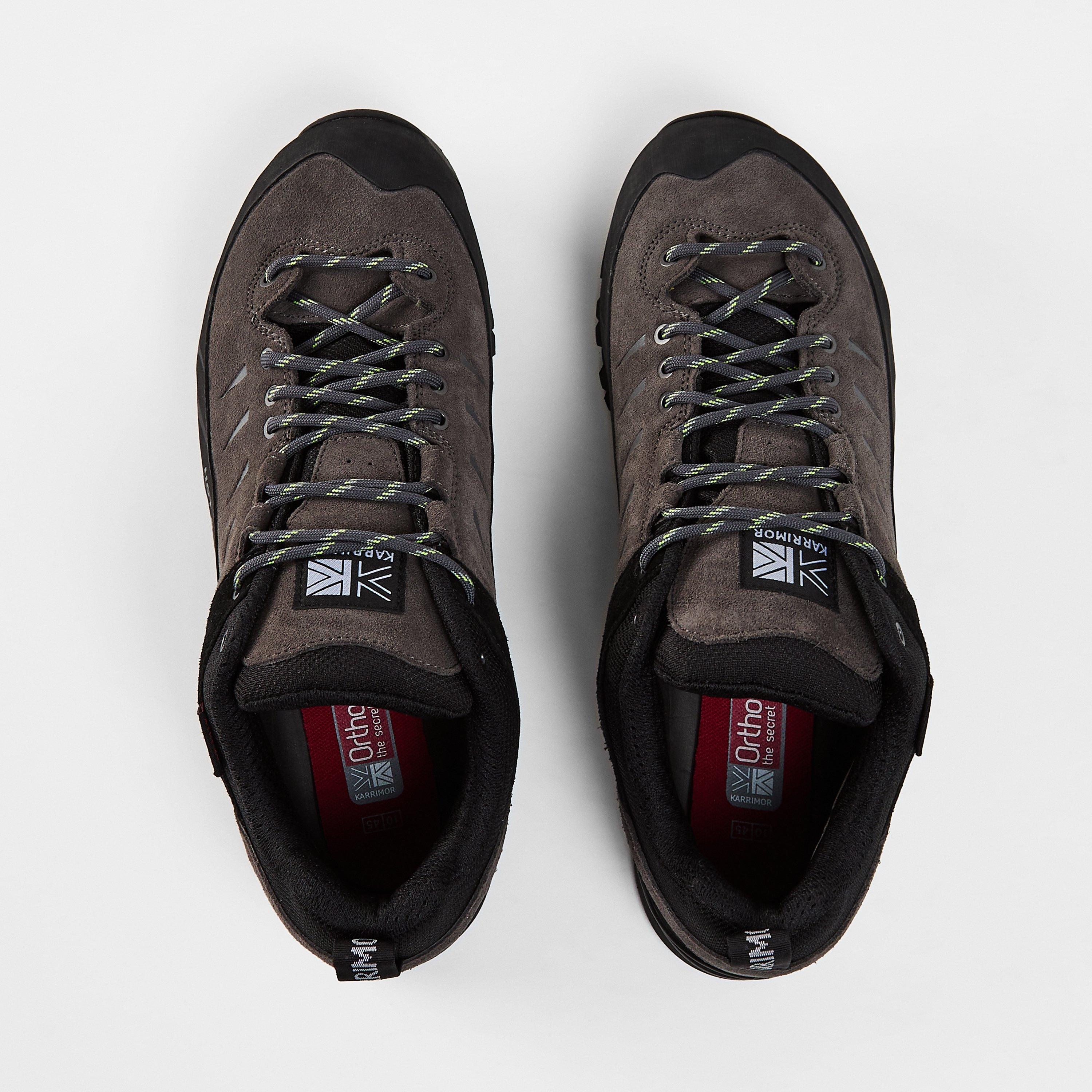 Charcoal/Lime - Karrimor - Hot Route Waterproof Walking Shoes Mens - 6