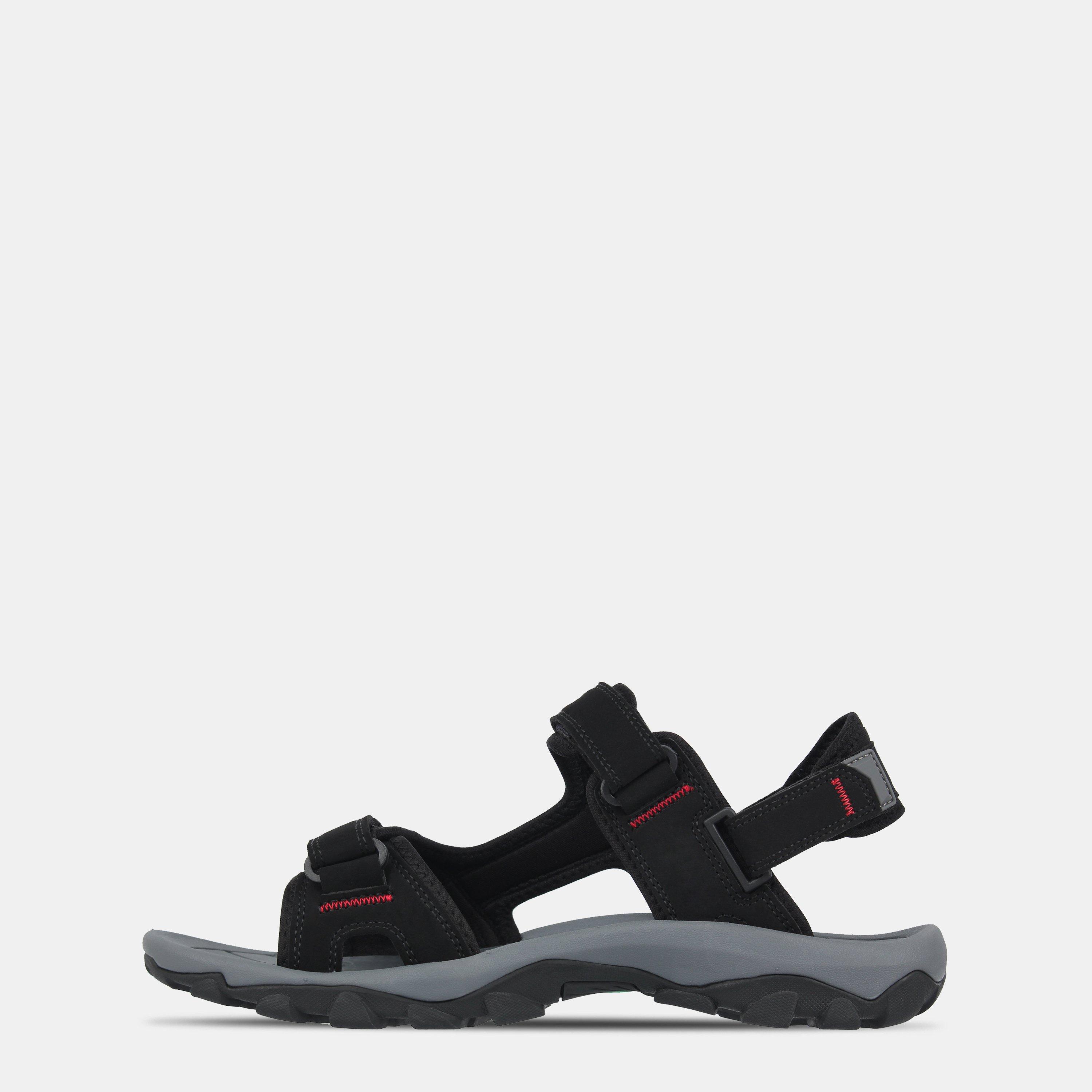 Black/Red/Char - Karrimor - Antibes Leather Mens Walking Sandals - 2