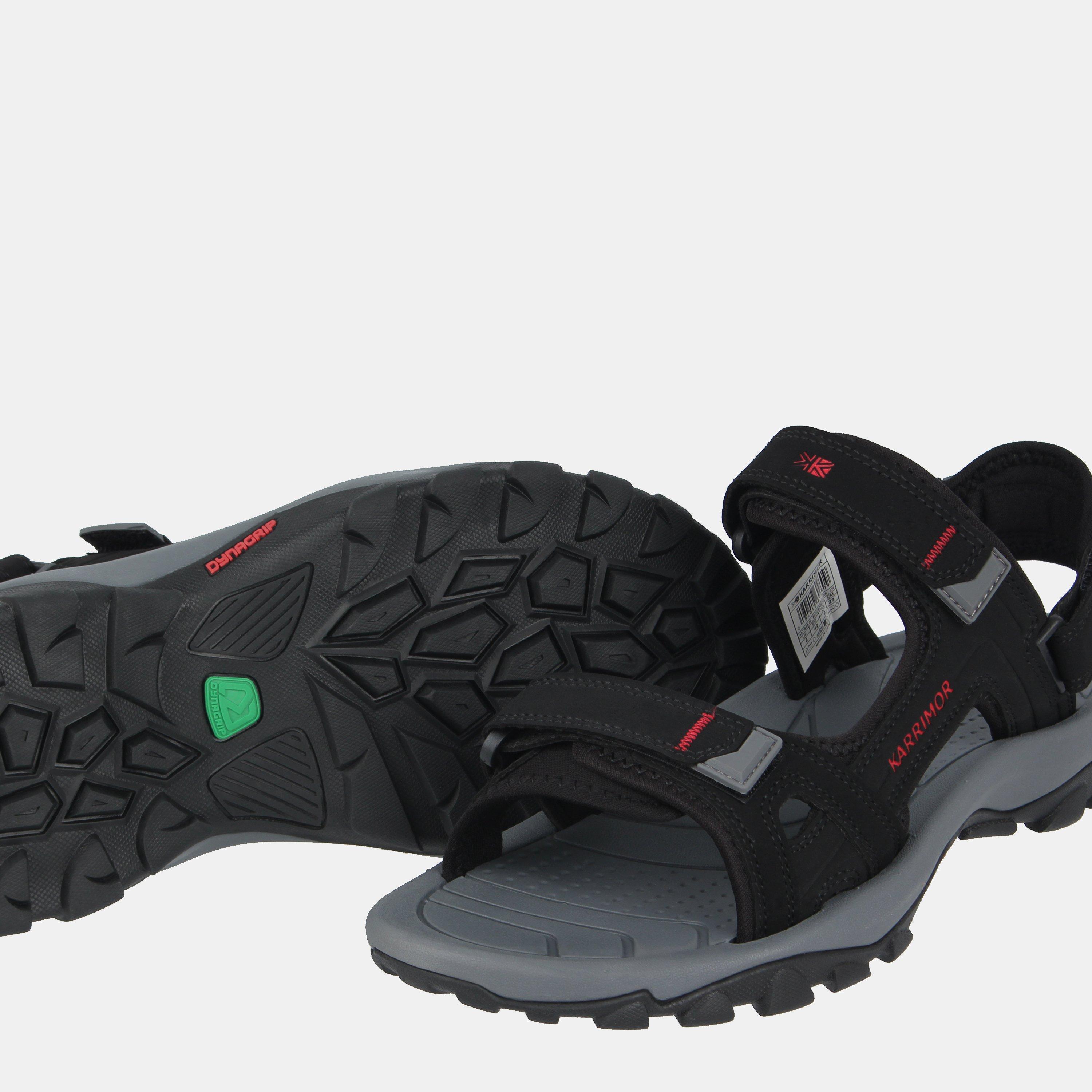 Black/Red/Char - Karrimor - Antibes Leather Mens Walking Sandals - 3