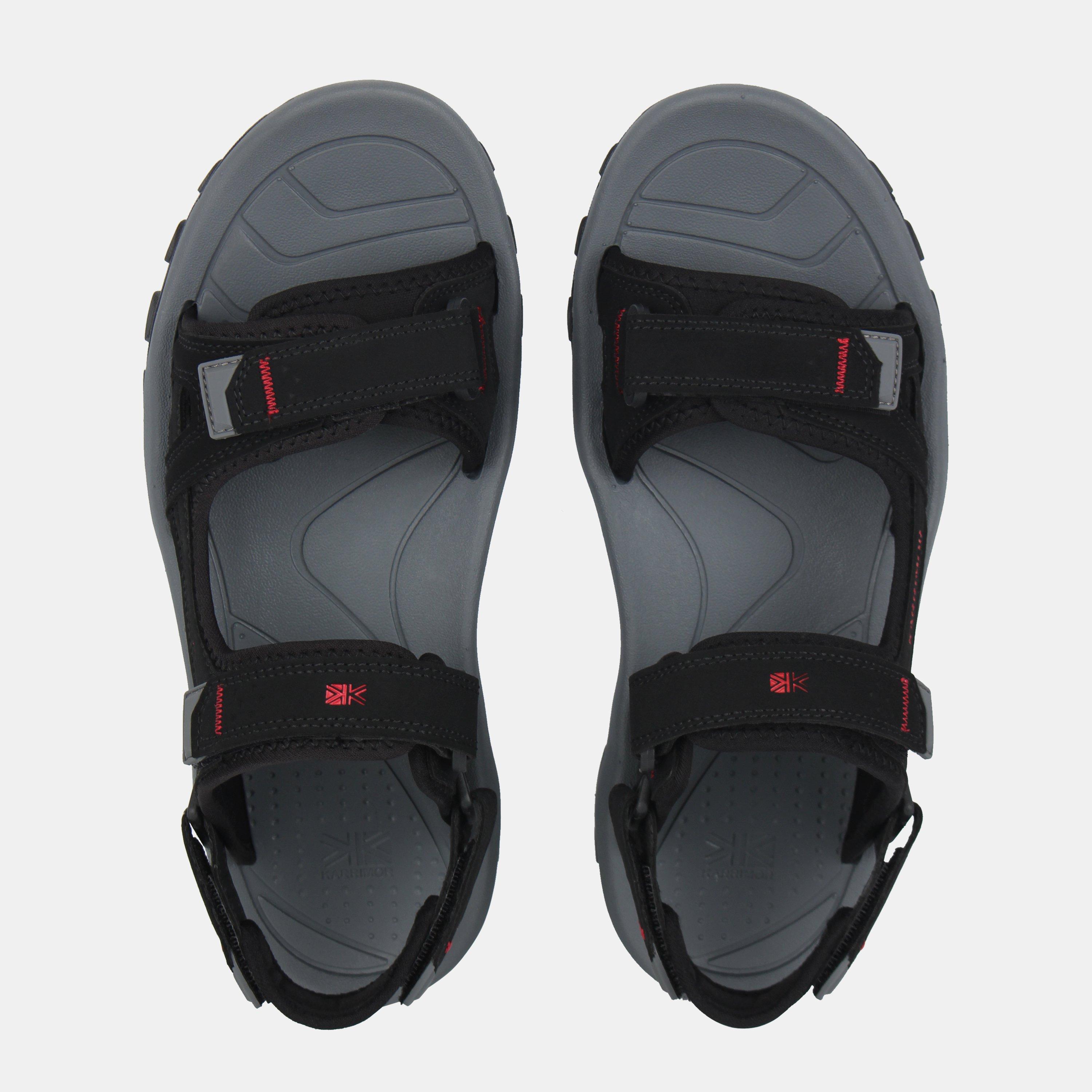 Black/Red/Char - Karrimor - Antibes Leather Mens Walking Sandals - 4