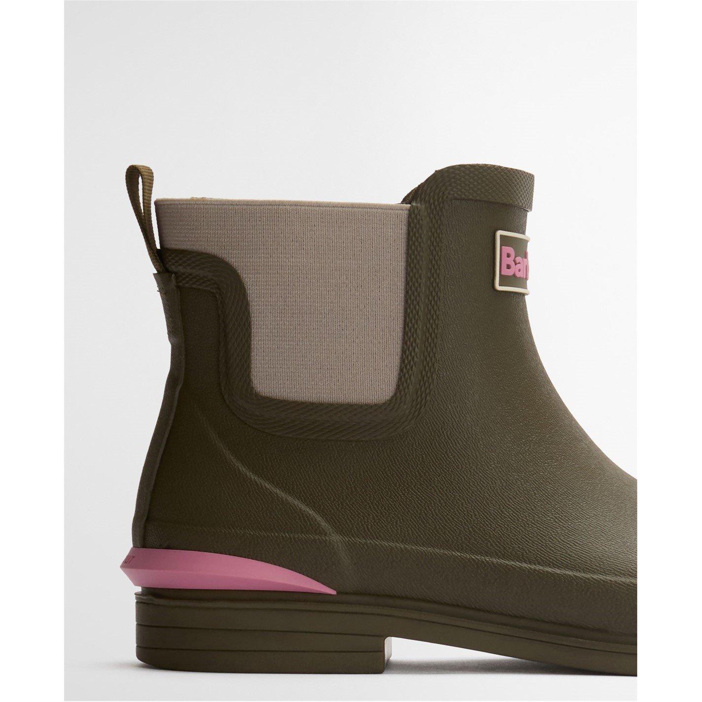Olive - Barbour - Womens Abbeyfield Packable Ankle Wellingtons - 6