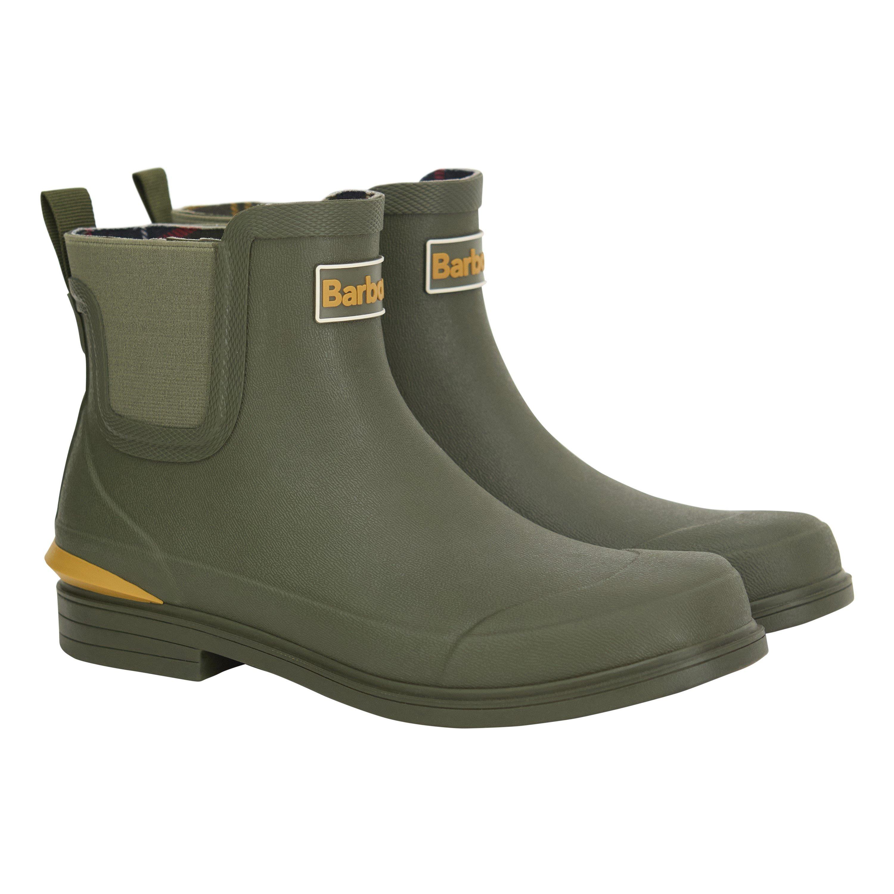 Dark Olive - Barbour - Womens Abbeyfield Packable Ankle Wellingtons - 8