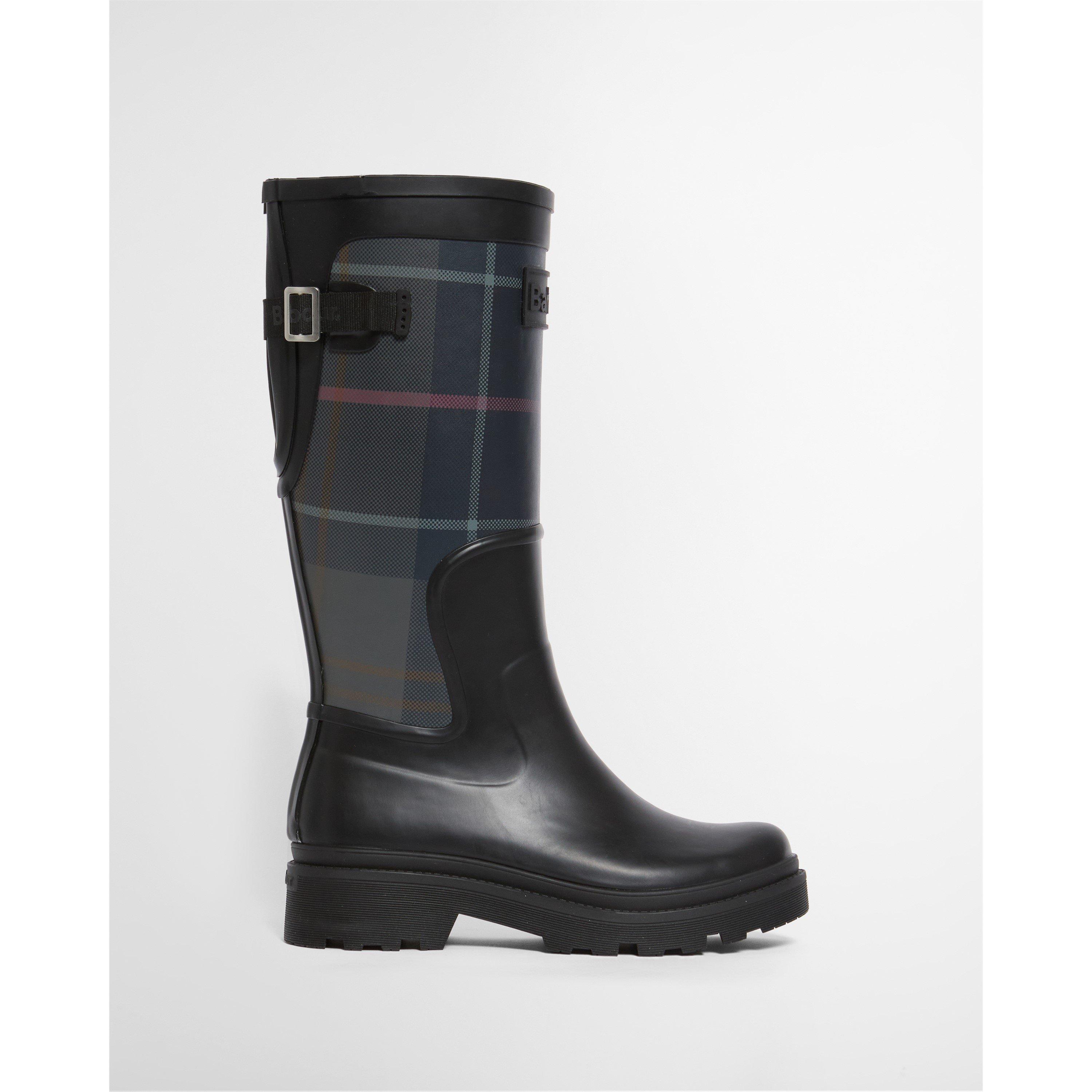 Black/Sh Tartan - Barbour - Women's Dena Tall Wellies - 1