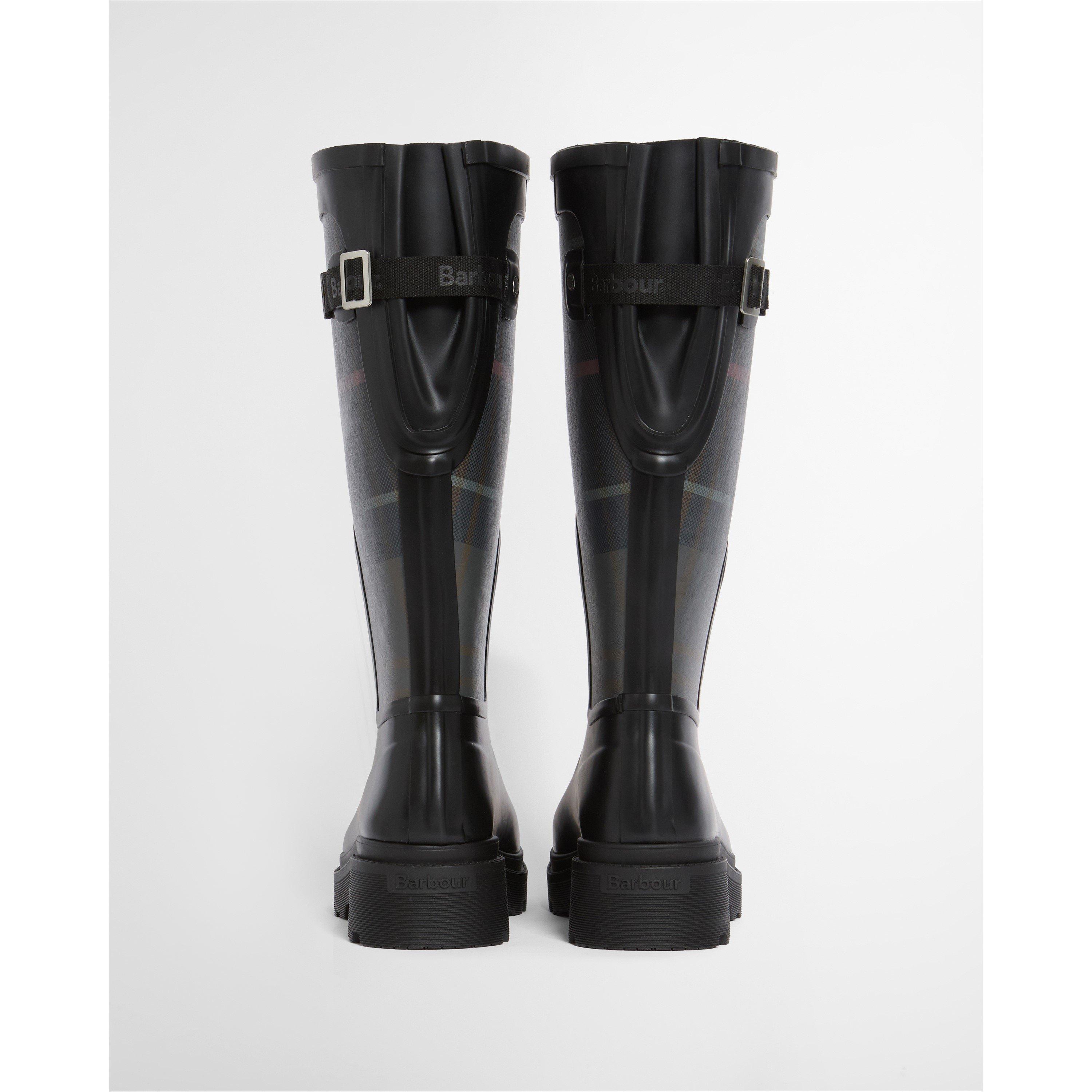 Black/Sh Tartan - Barbour - Women's Dena Tall Wellies - 7