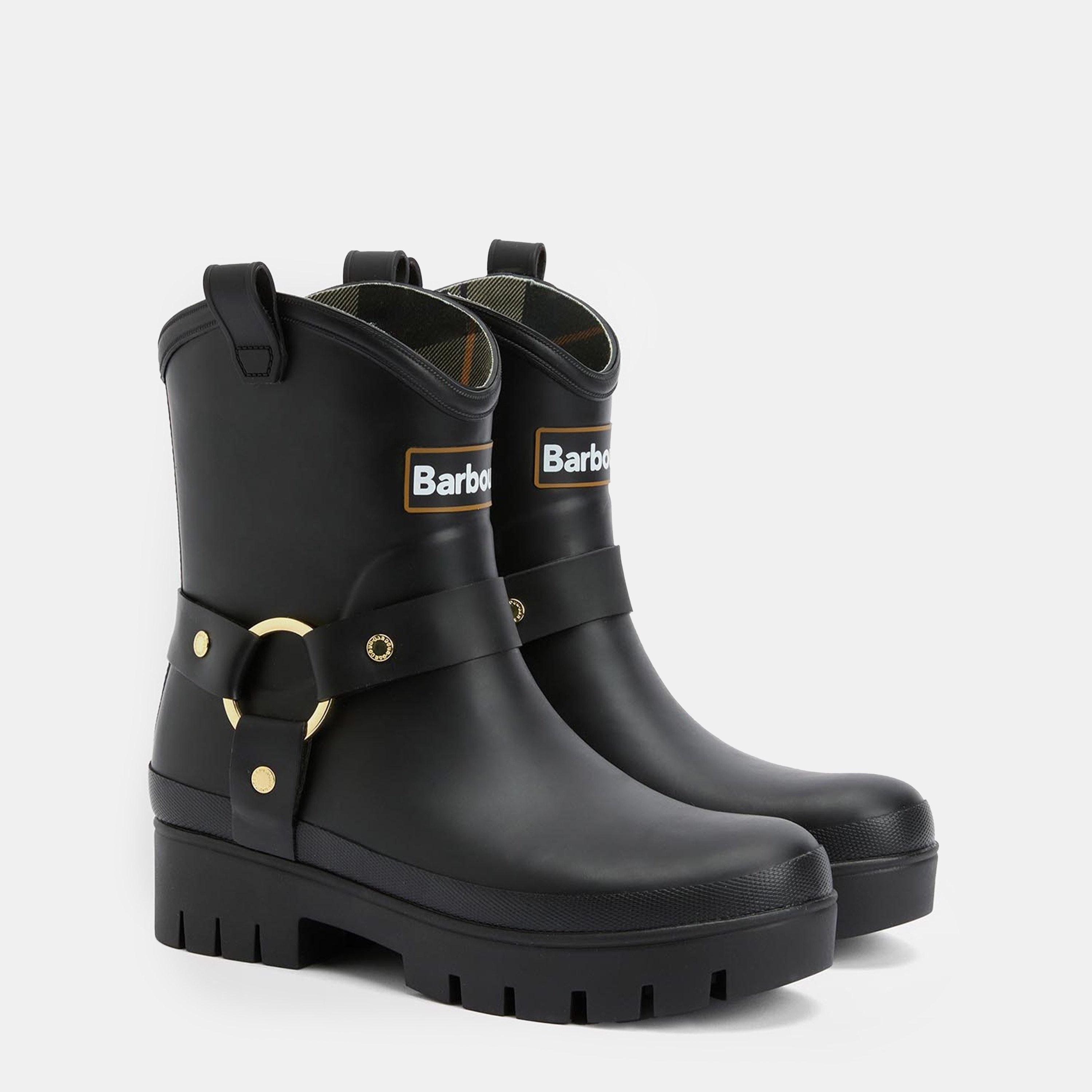 Black - Barbour - Elley Harness Wellington Boots - 2