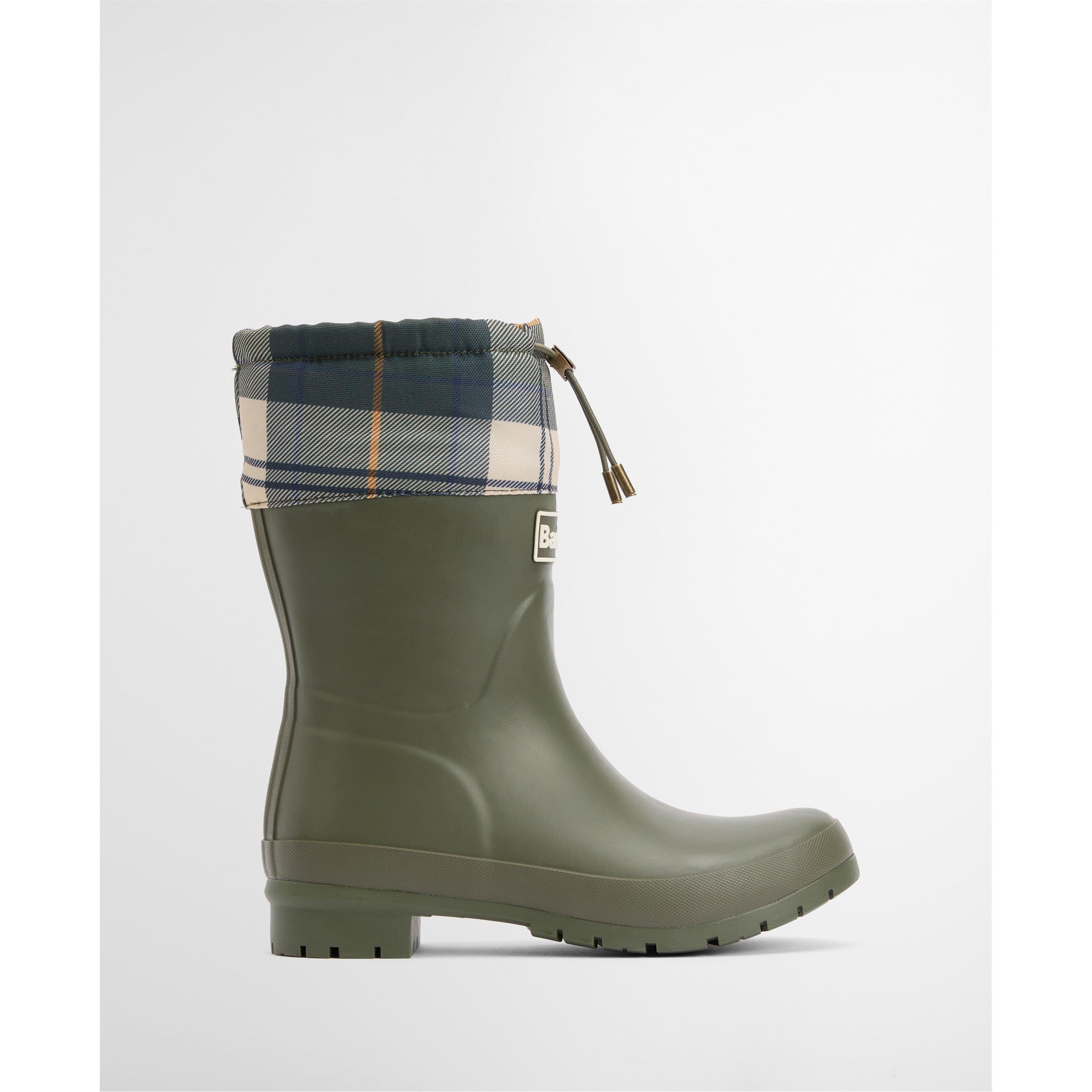 Olive/An Tartan - Barbour - Women's Mowbray Mid Mid-Height Waterproof Wellies - 1