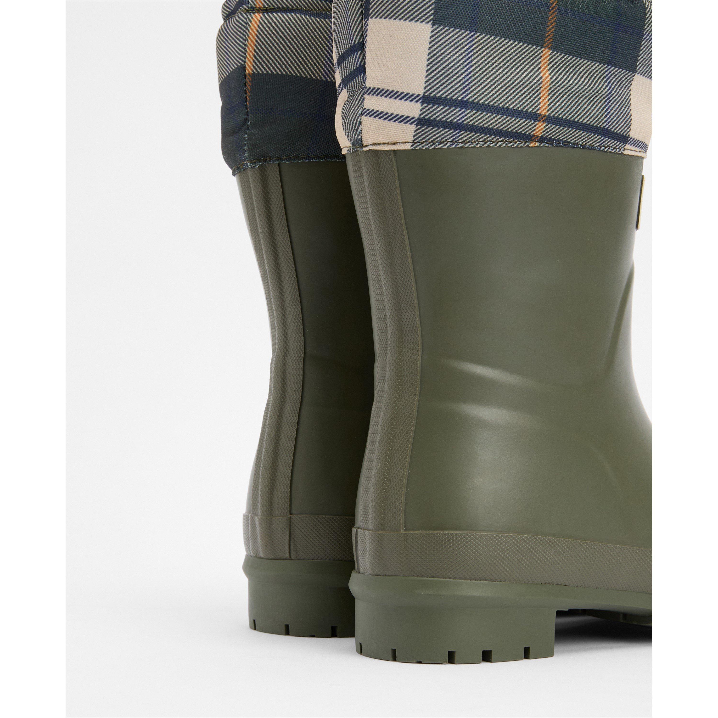 Olive/An Tartan - Barbour - Women's Mowbray Mid Mid-Height Waterproof Wellies - 6