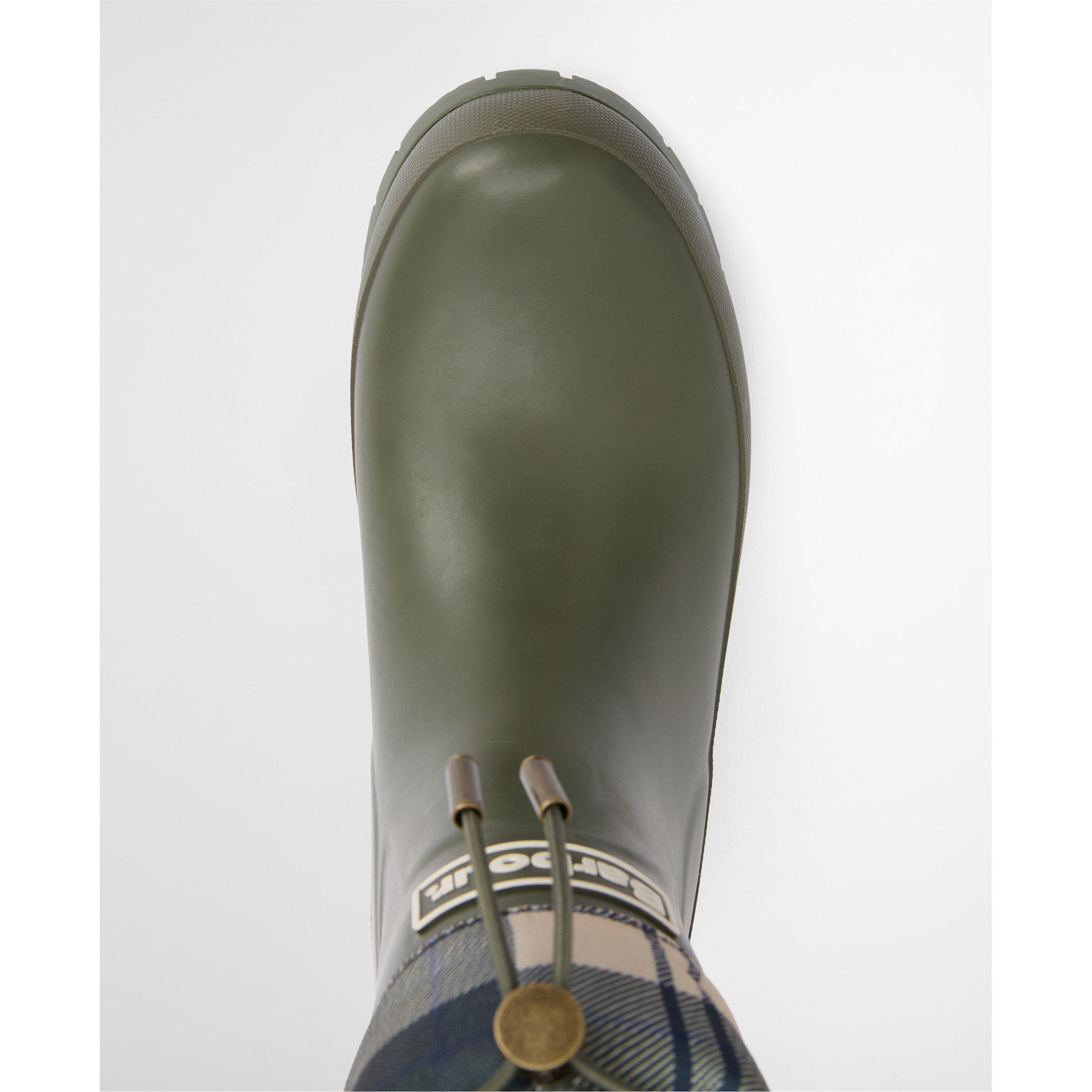 Olive/An Tartan - Barbour - Women's Mowbray Mid Mid-Height Waterproof Wellies - 9