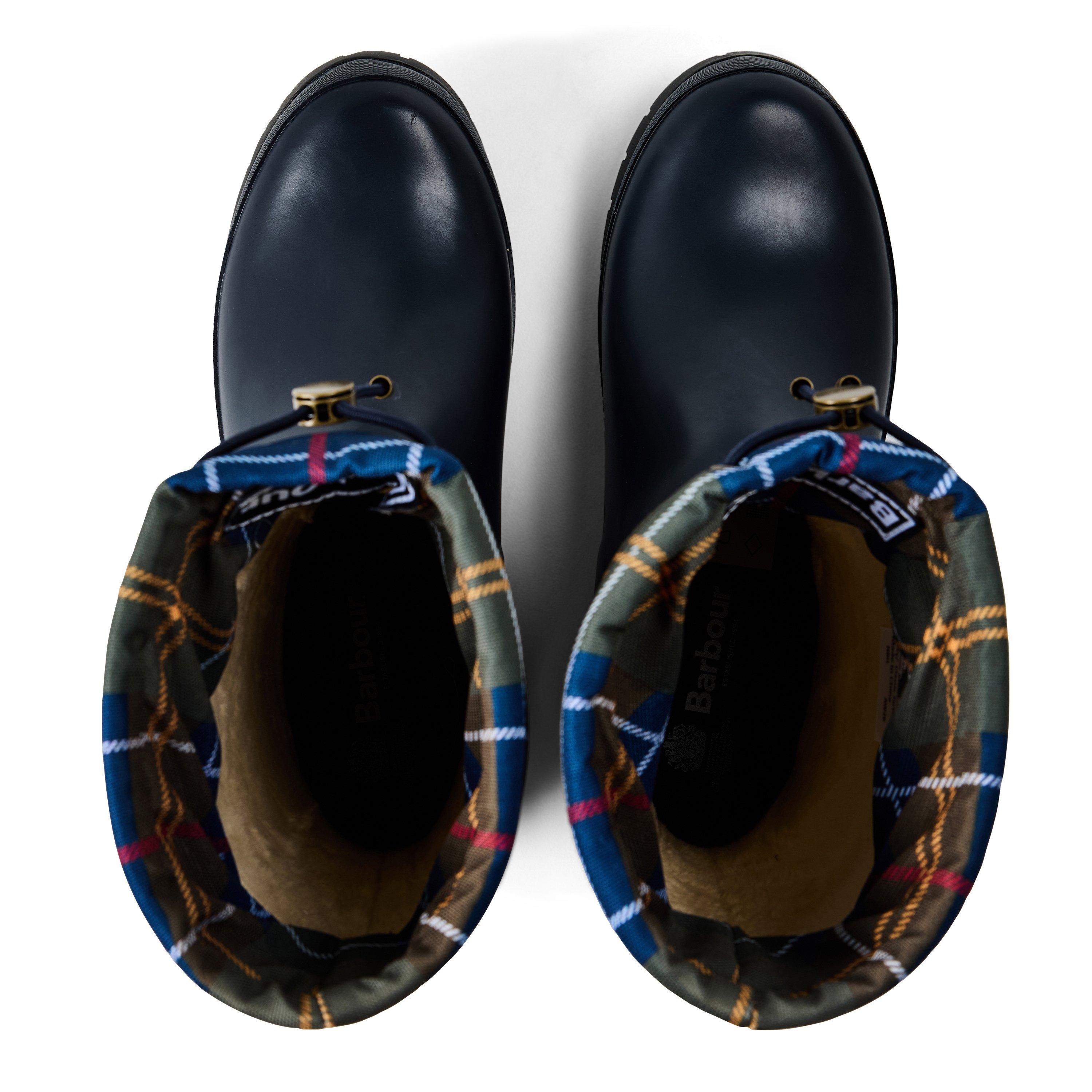 Navy/Cl Tartan - Barbour - Women's Mowbray Mid Mid-Height Waterproof Wellies - 4
