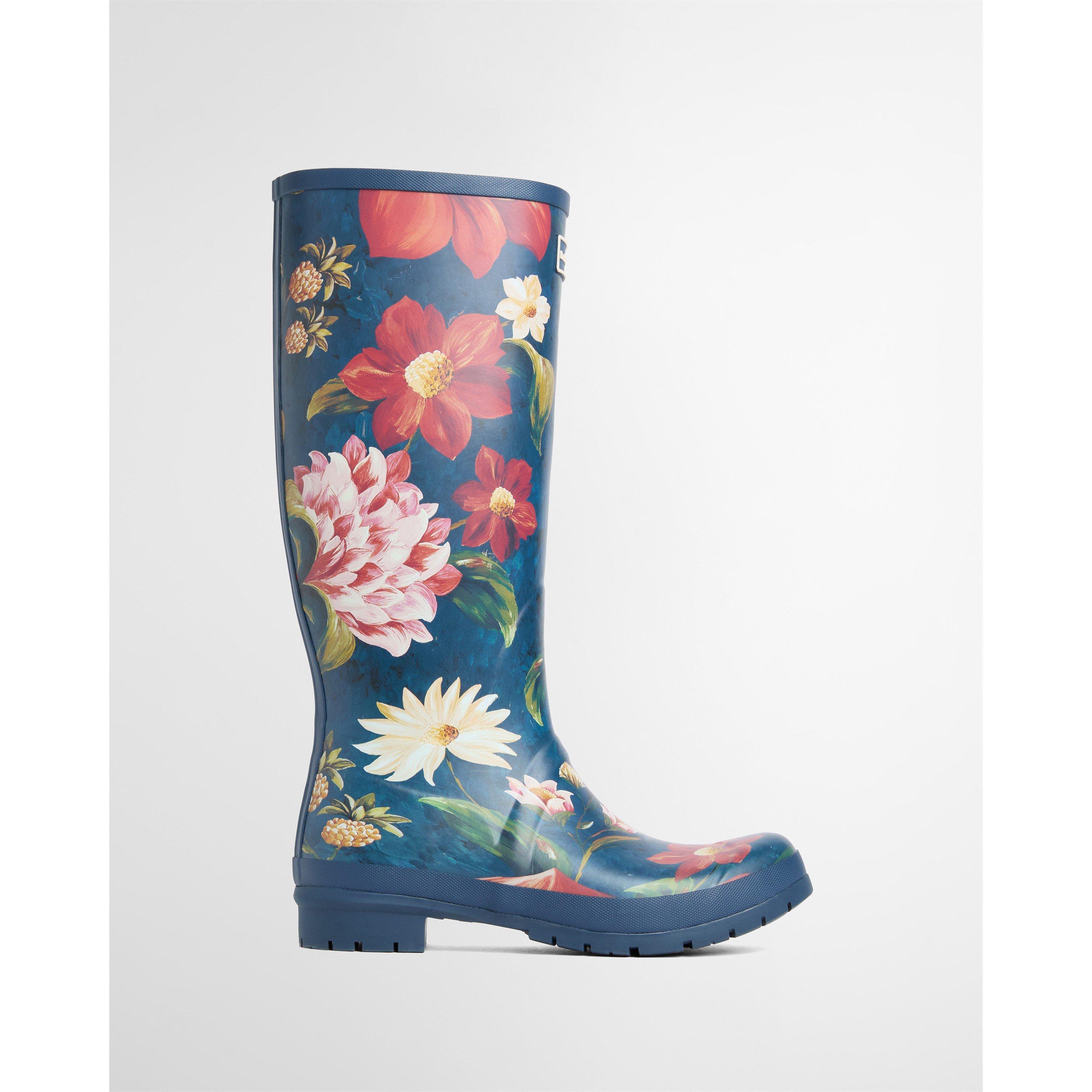 Navy Wildfl - Barbour x Farm Rio - Women's Wellington Boots - 1