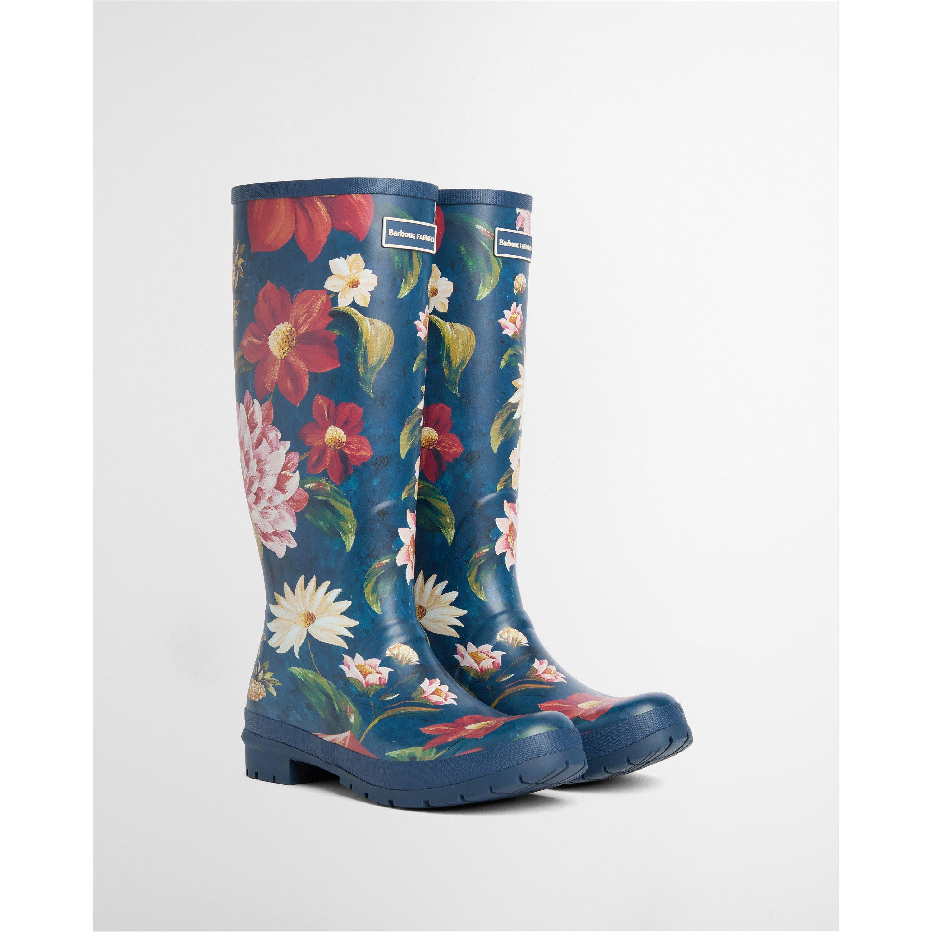 Navy Wildfl - Barbour x Farm Rio - Women's Wellington Boots - 2
