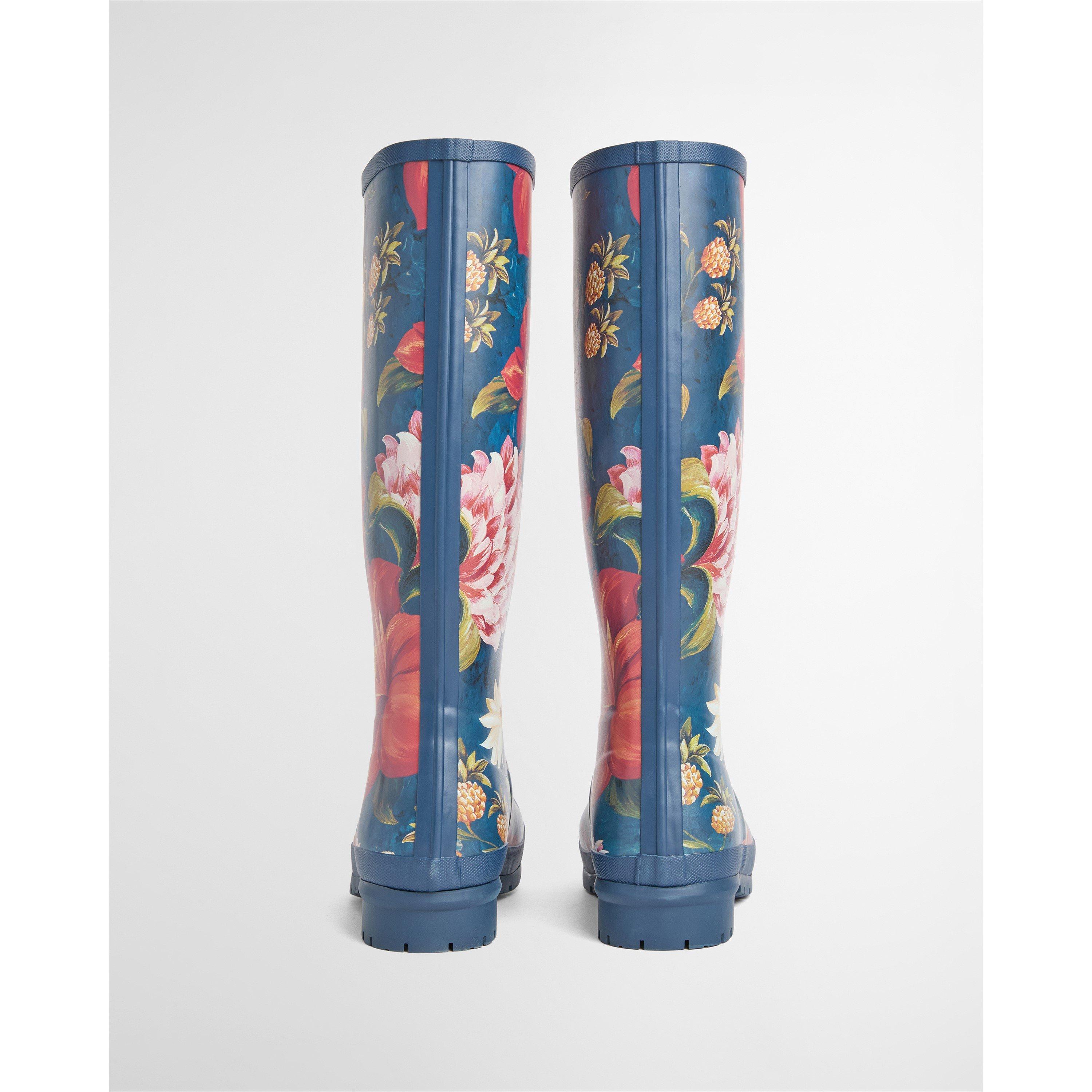 Navy Wildfl - Barbour x Farm Rio - Women's Wellington Boots - 3