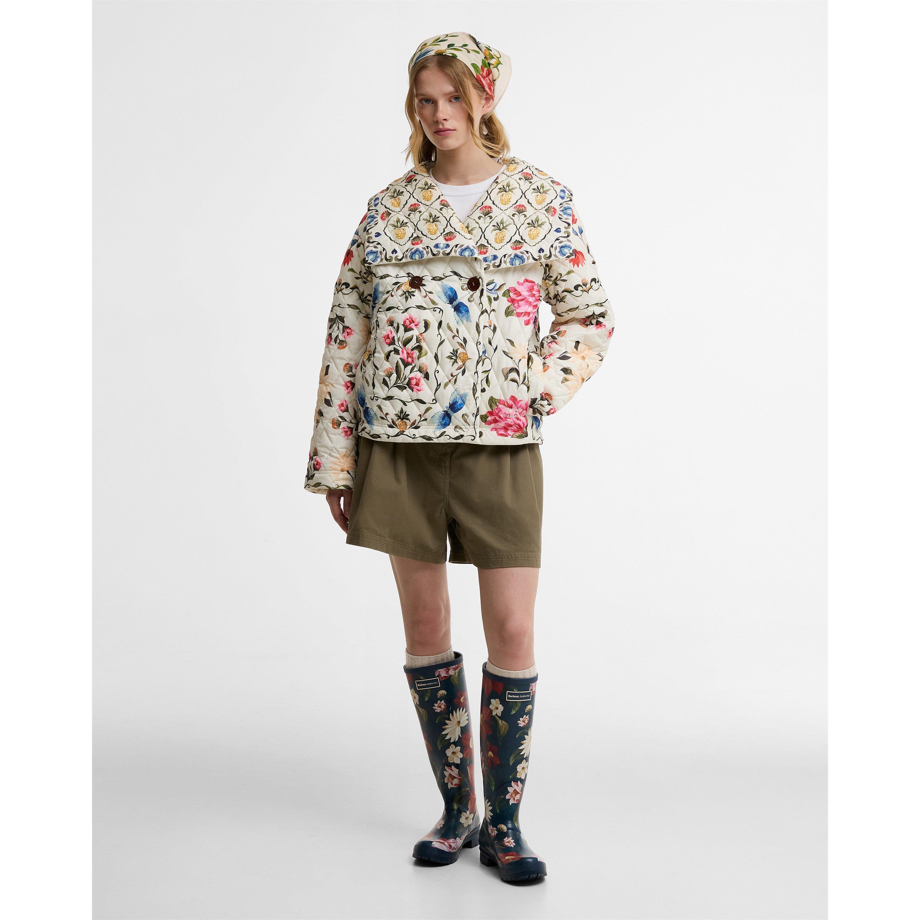 Navy Wildfl - Barbour x Farm Rio - Women's Wellington Boots - 6