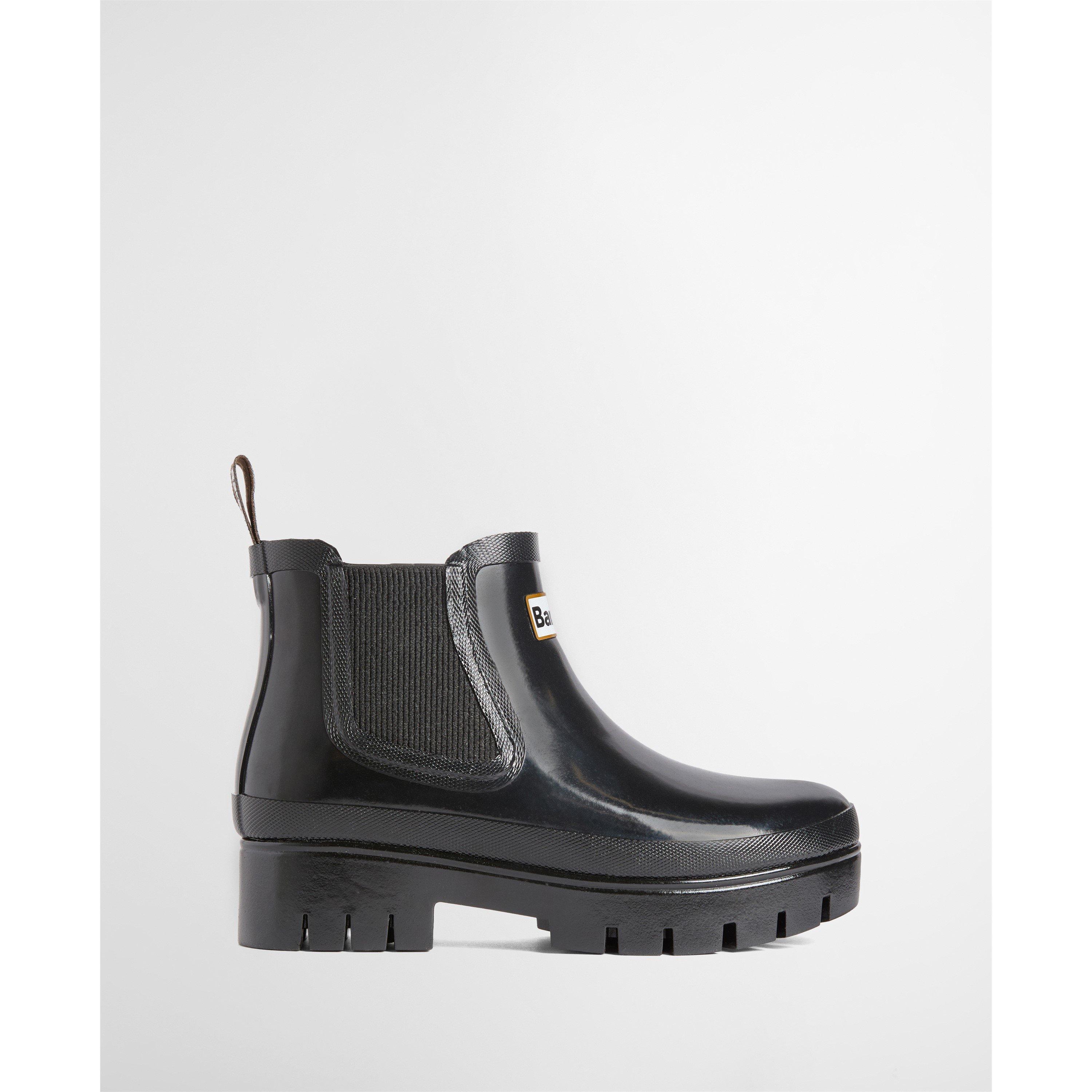 Barbour Women's Halton Faux Fur Wellingtons - Black Gloss - 8 (42)