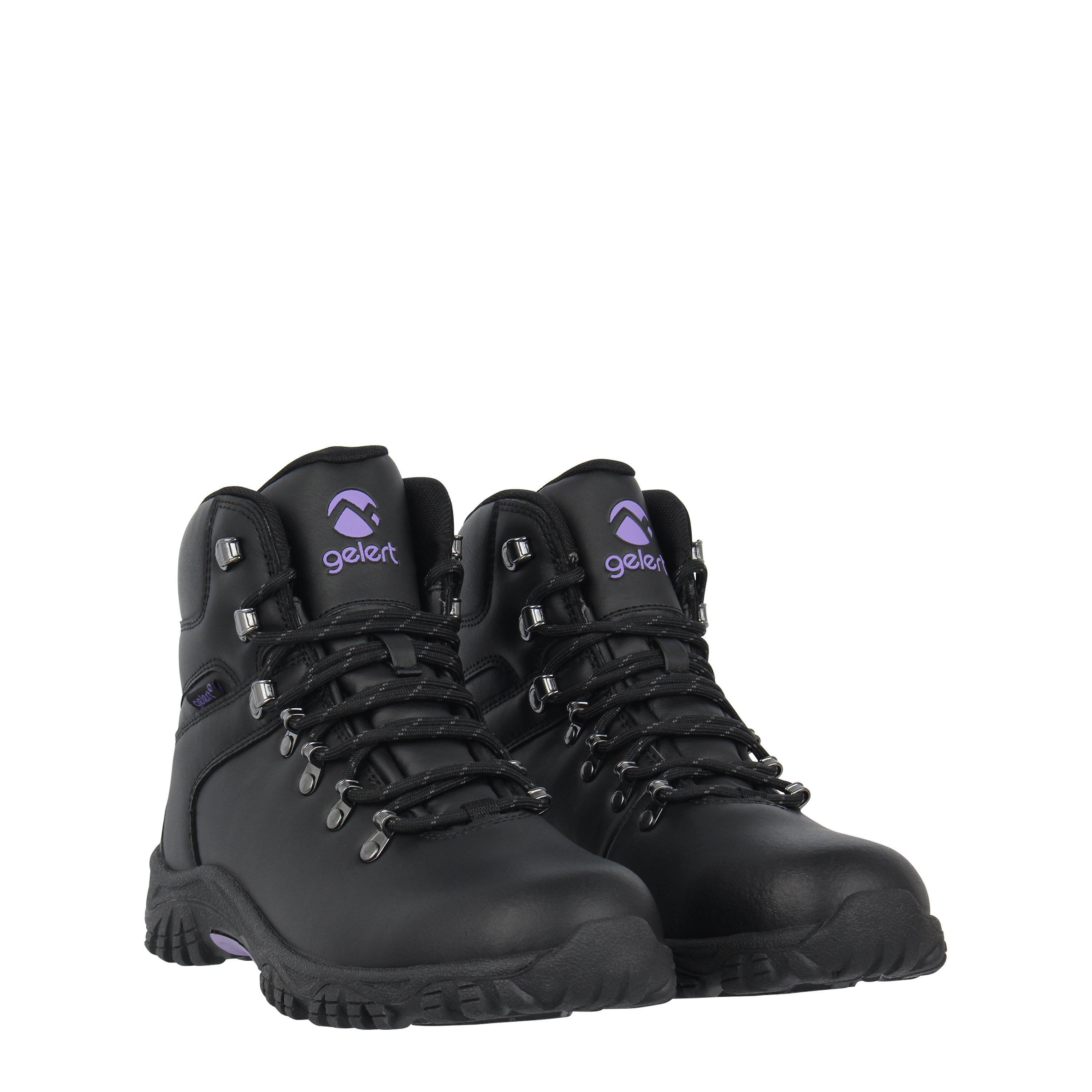 Black - Gelert - Leather Waterproof Walking Boots Womens - 3