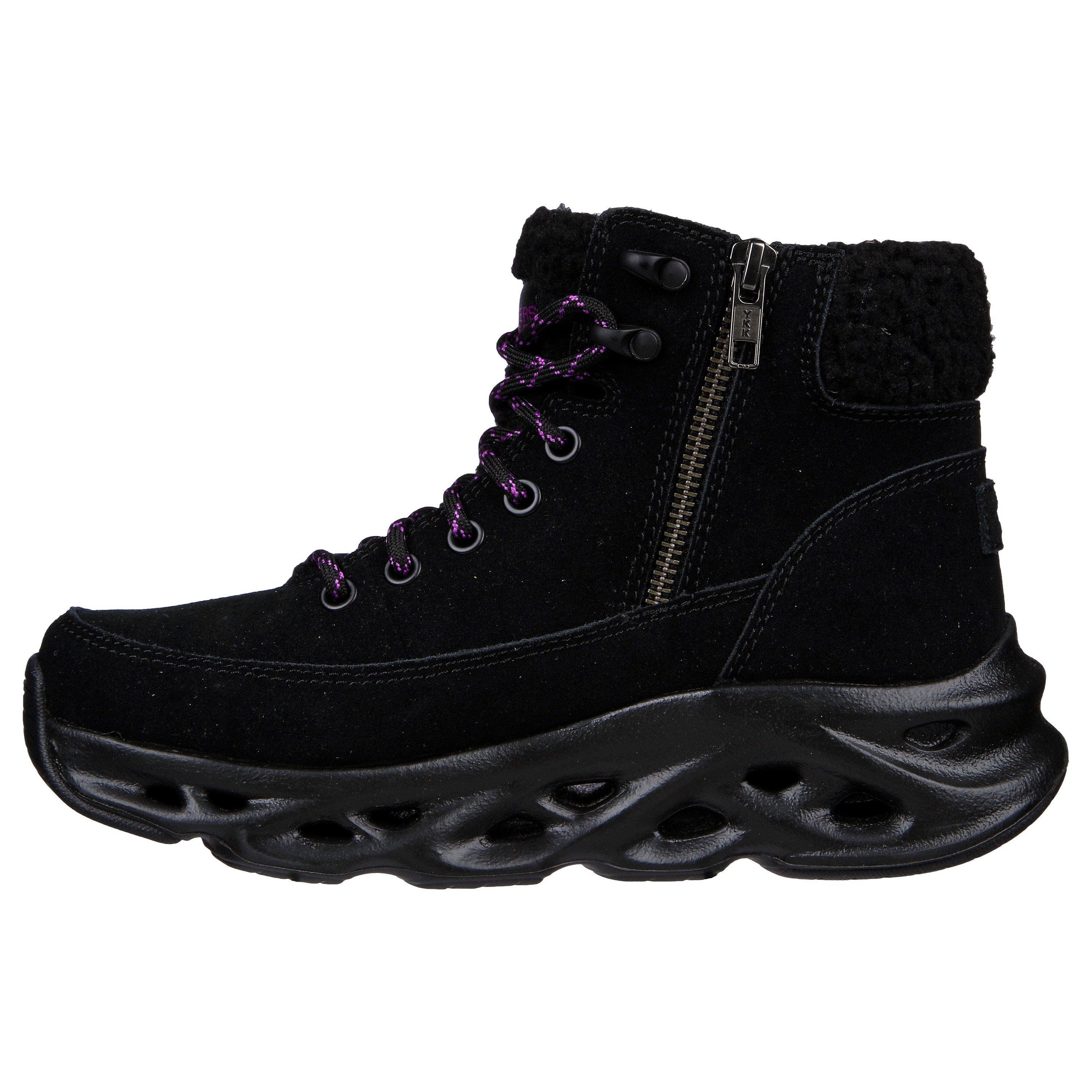 Black Suede - Skechers - Women's Go Swirl Tech Winter Waterproof Hiking Boot - 2