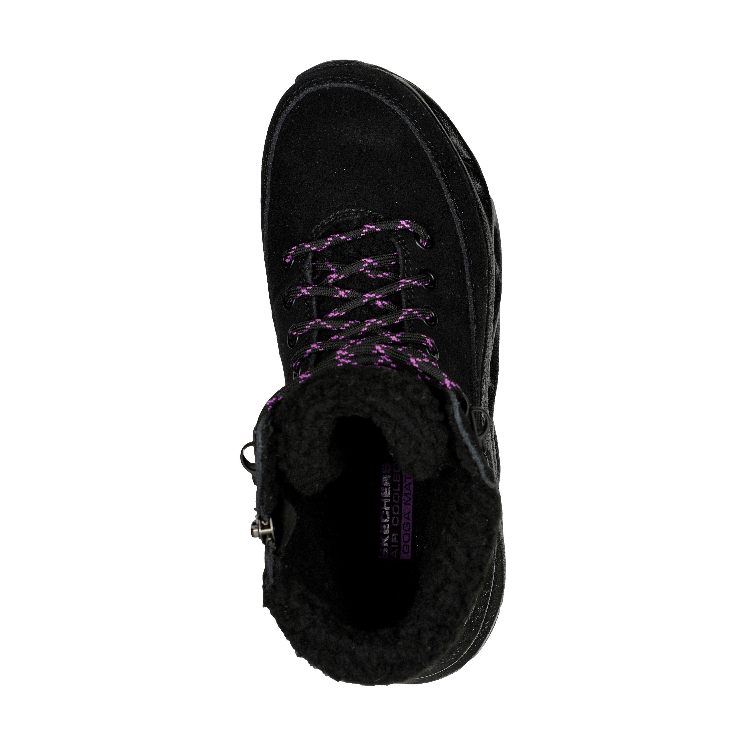 Black Suede - Skechers - Women's Go Swirl Tech Winter Waterproof Hiking Boot - 4