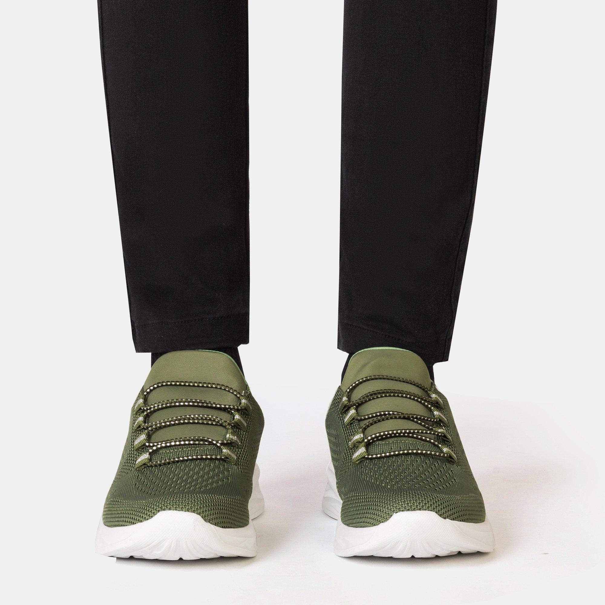 Army Green - Donnay - Knit Runner Women Slip on Trainers - 7