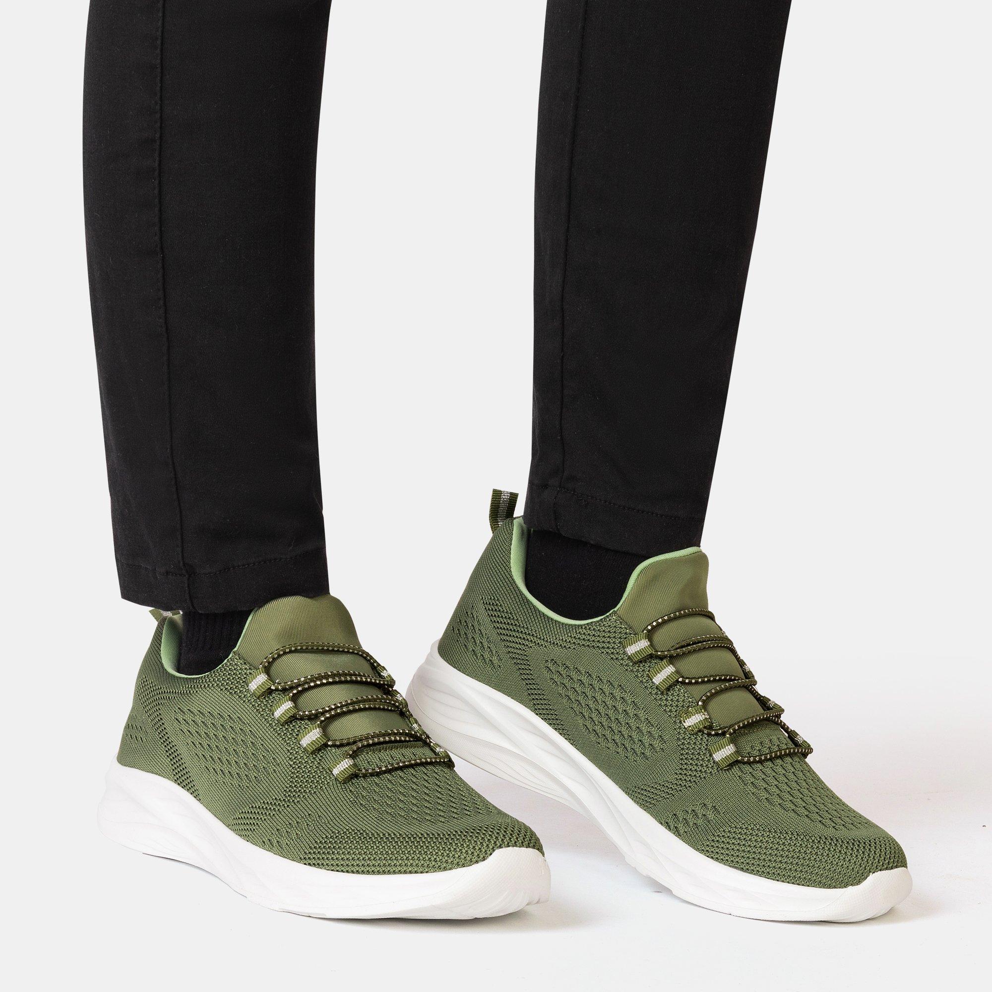 Army Green - Donnay - Knit Runner Women Slip on Trainers - 8
