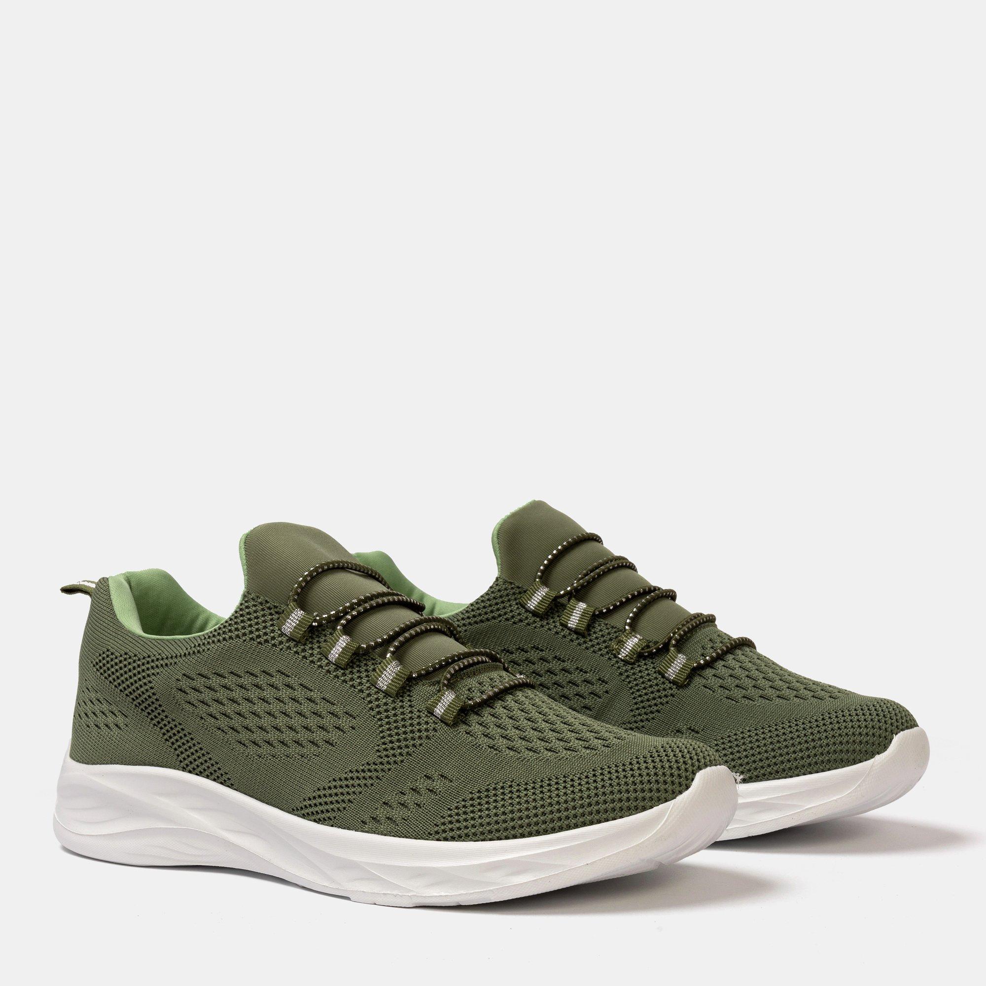 Army Green - Donnay - Knit Runner Women Slip on Trainers - 3