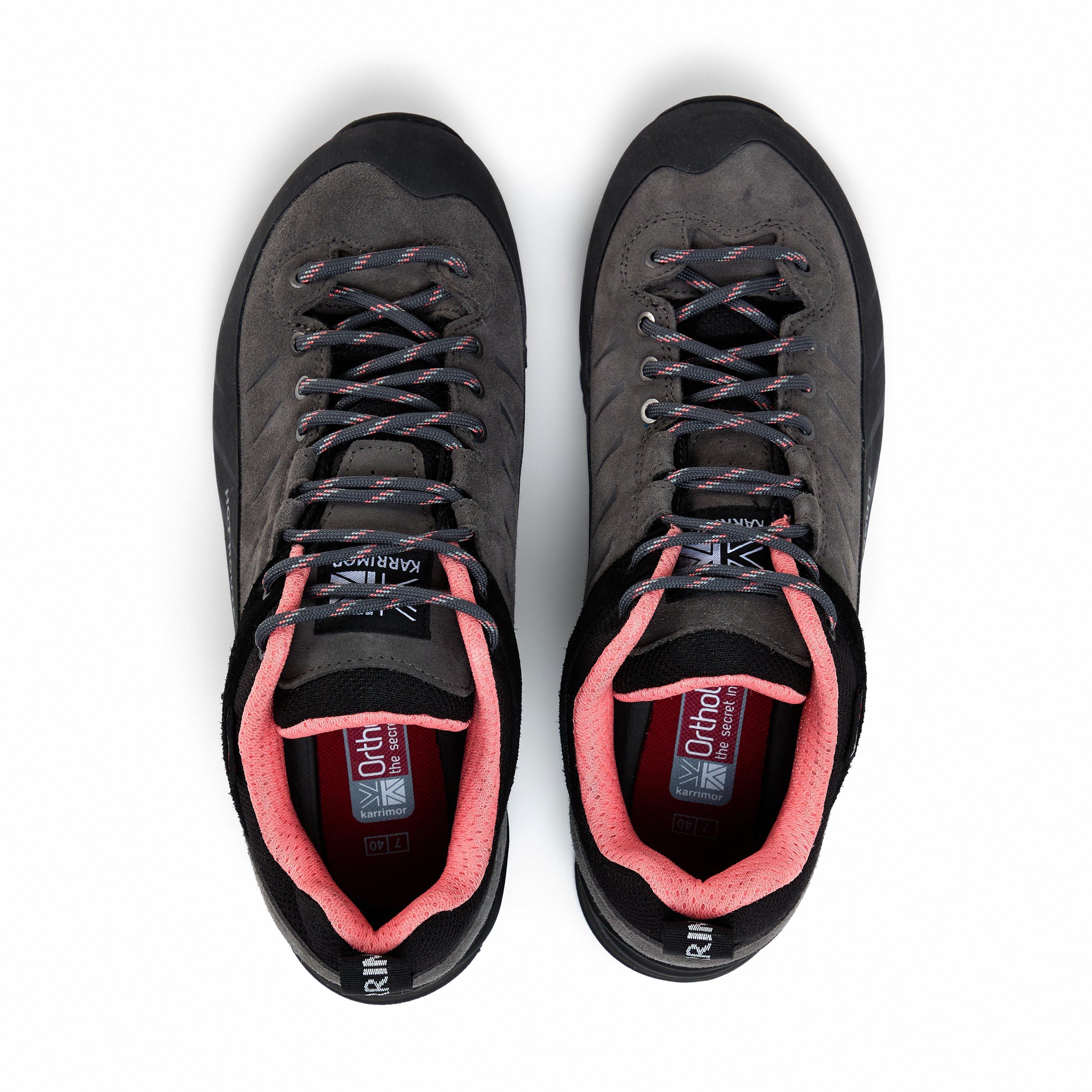 Charcoal/Coral - Karrimor - Hot Route Waterproof Walking Shoes Womens - 6