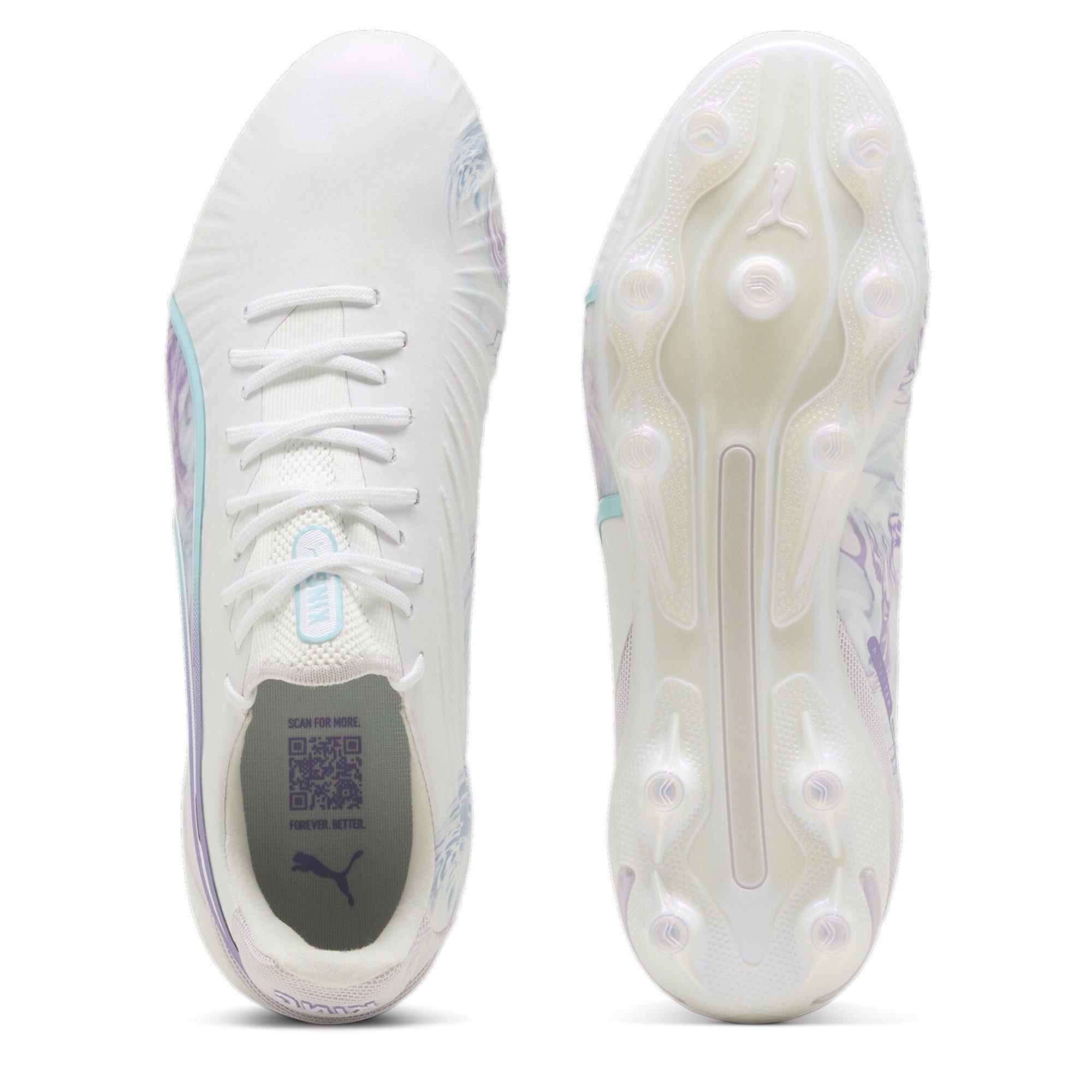 Wht/Blk/Purple - Puma - King Ultimate Womens Firm Ground Football Boots - 3