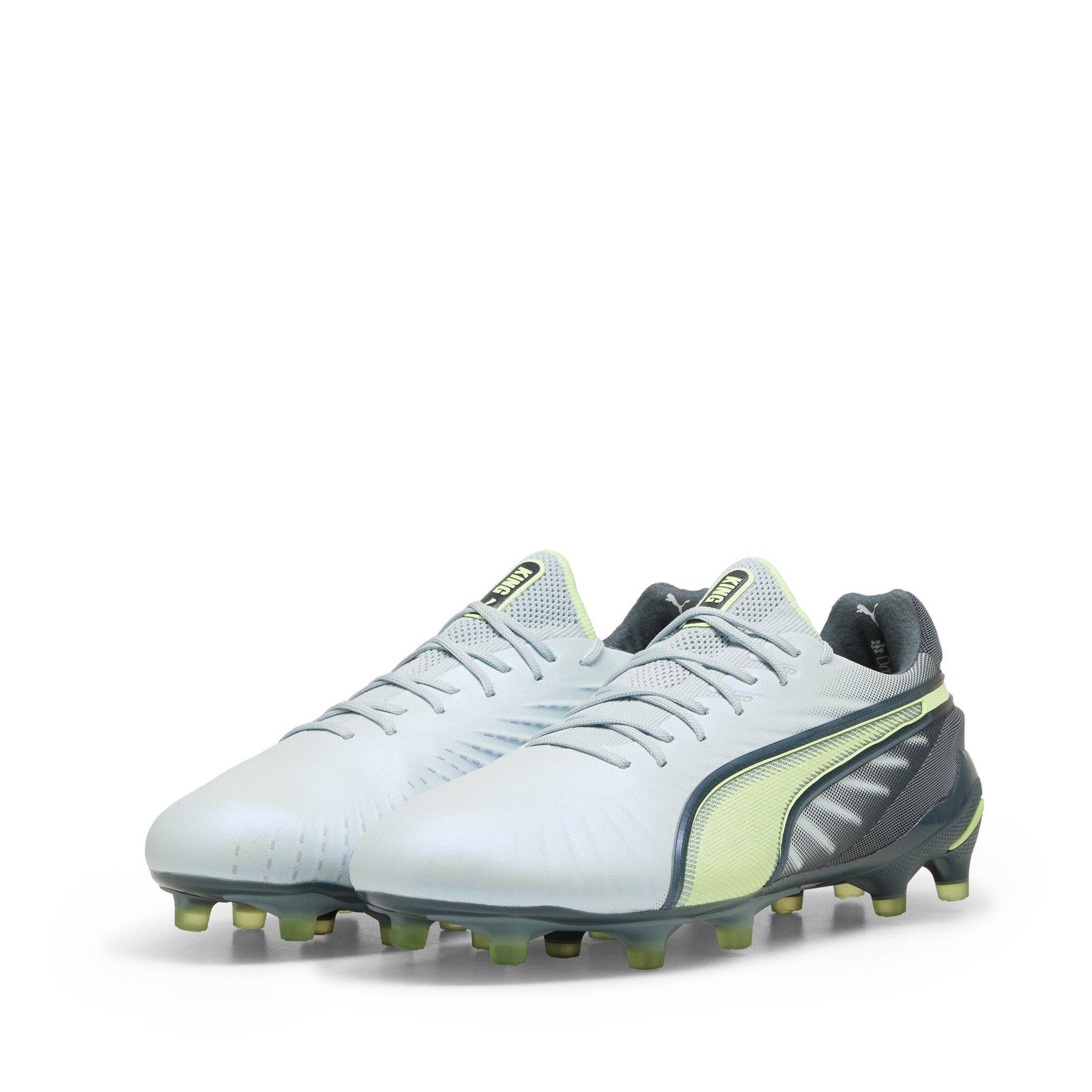 Puma Women's King Ultimate Firm Ground Football Boots - Grey/Yellow - 3 (35.5)