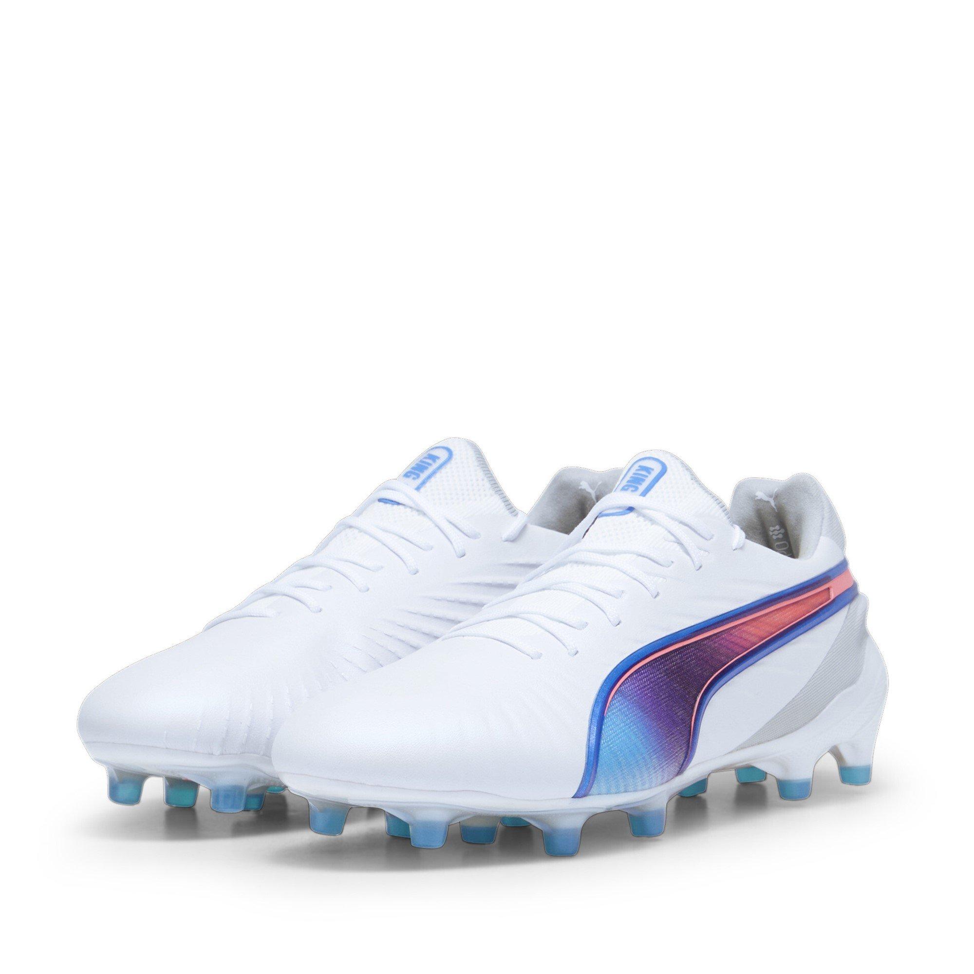 Puma Women's King Ultimate Firm Ground Football Boots - White/Blue/Grey - 3 (35.5)