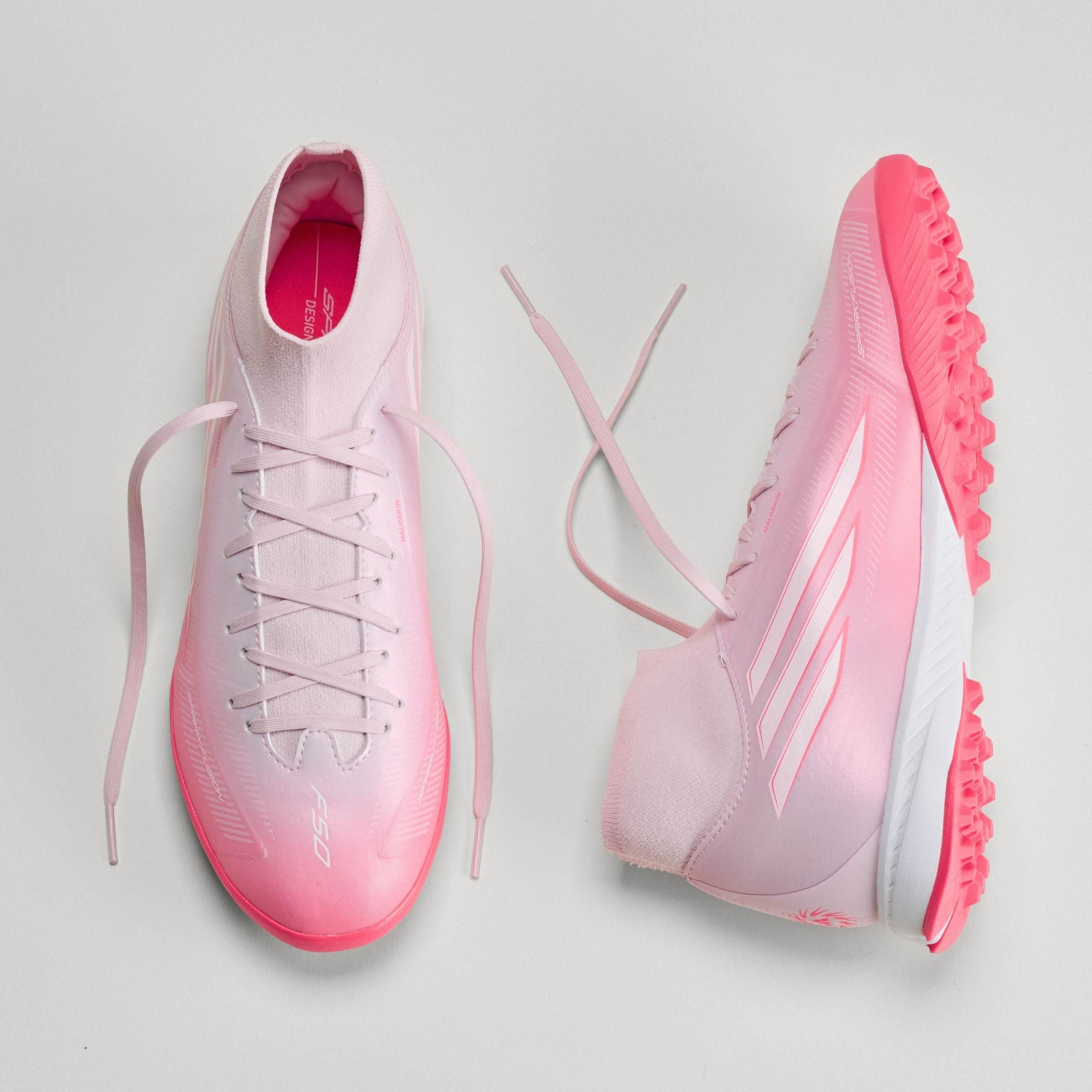 Wit/Koraal - adidas - F50 SPARKFUSION League Mid Cut Turf Football Boots Womens - 13