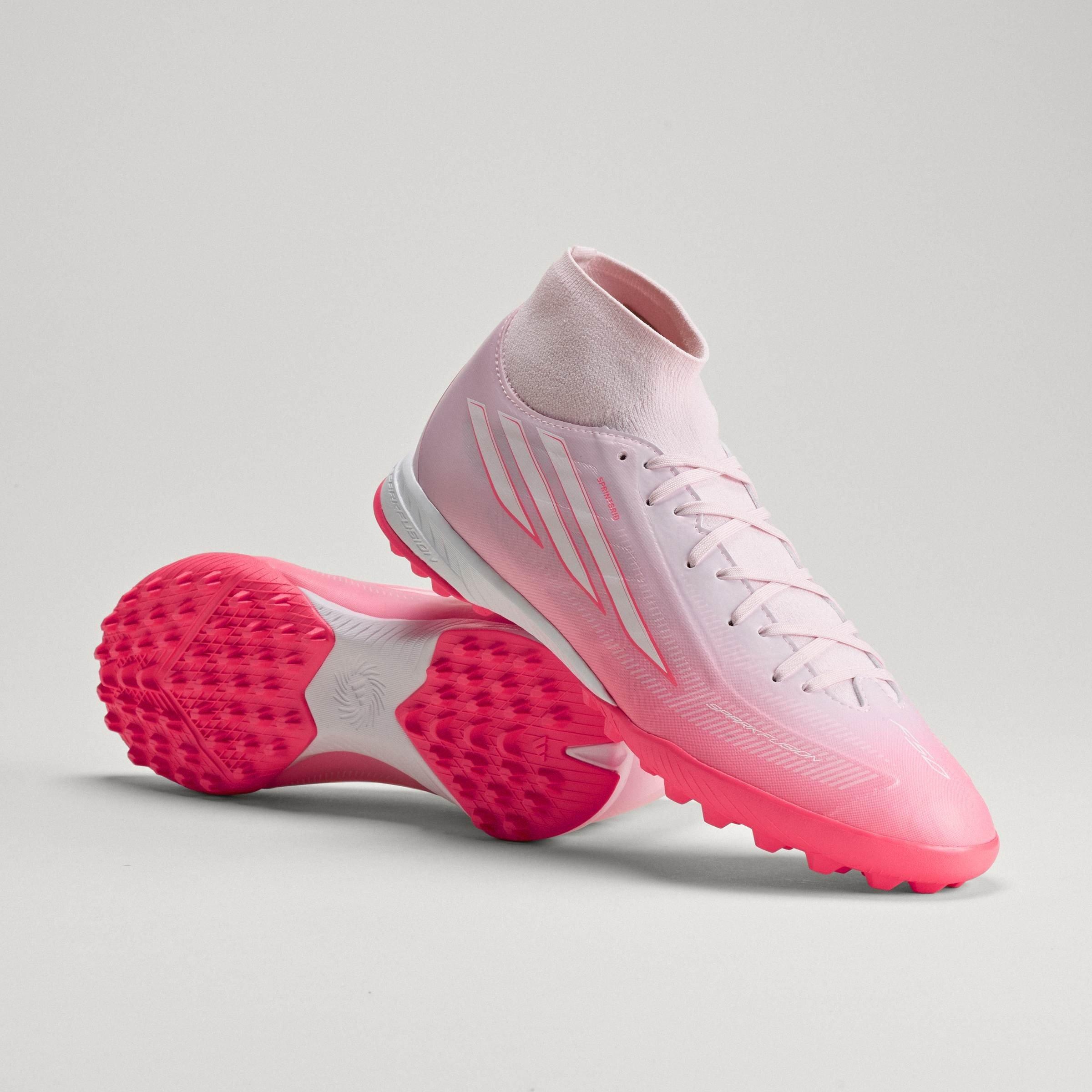 Wit/Koraal - adidas - F50 SPARKFUSION League Mid Cut Turf Football Boots Womens - 16