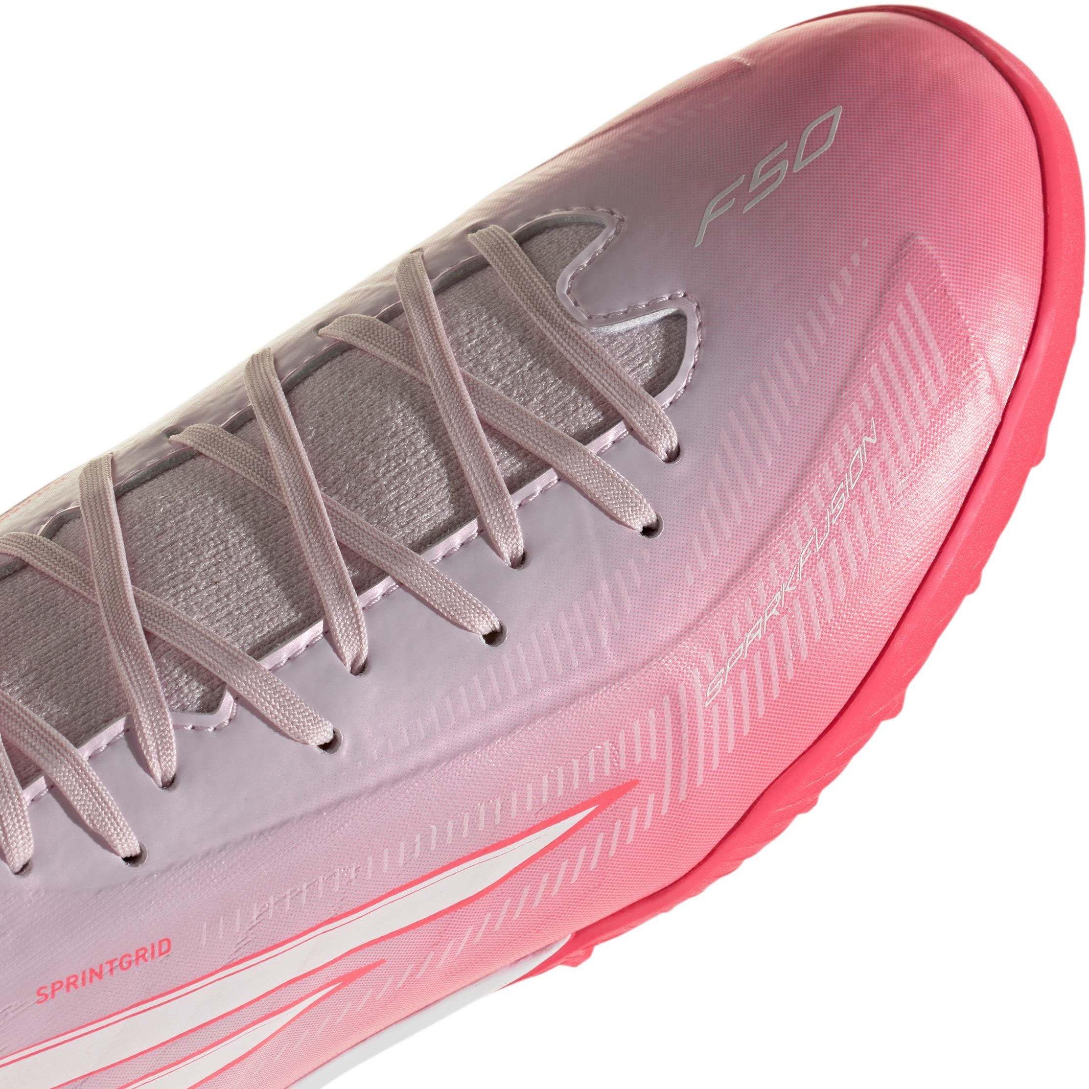 Wit/Koraal - adidas - F50 SPARKFUSION League Mid Cut Turf Football Boots Womens - 10