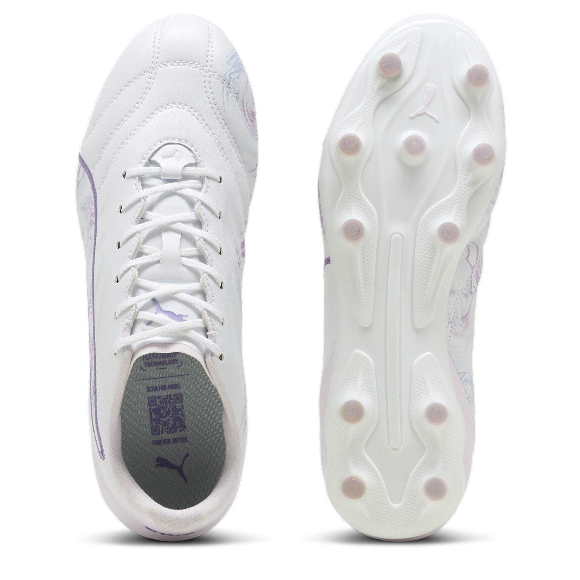 Wht/Blk/Purple - Puma - King Pro Brilliance Women's Firm Ground Football Boots - 3