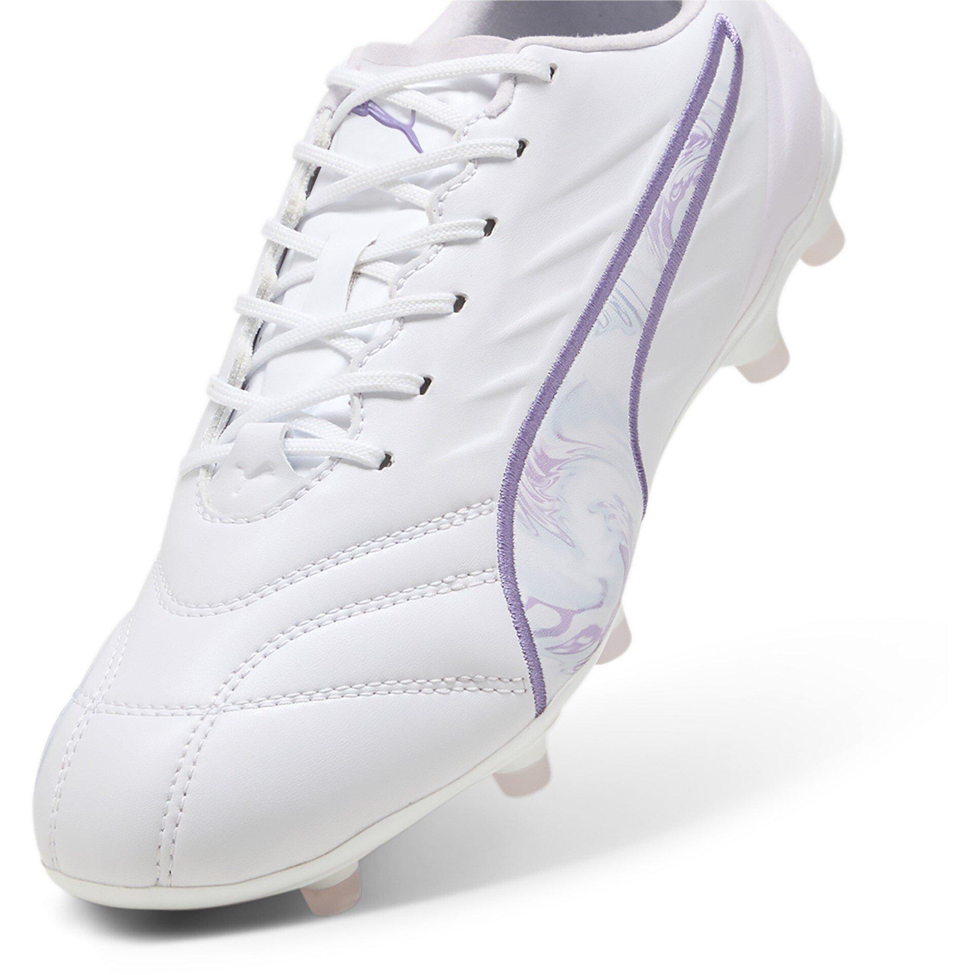 Wht/Blk/Purple - Puma - King Pro Brilliance Women's Firm Ground Football Boots - 6