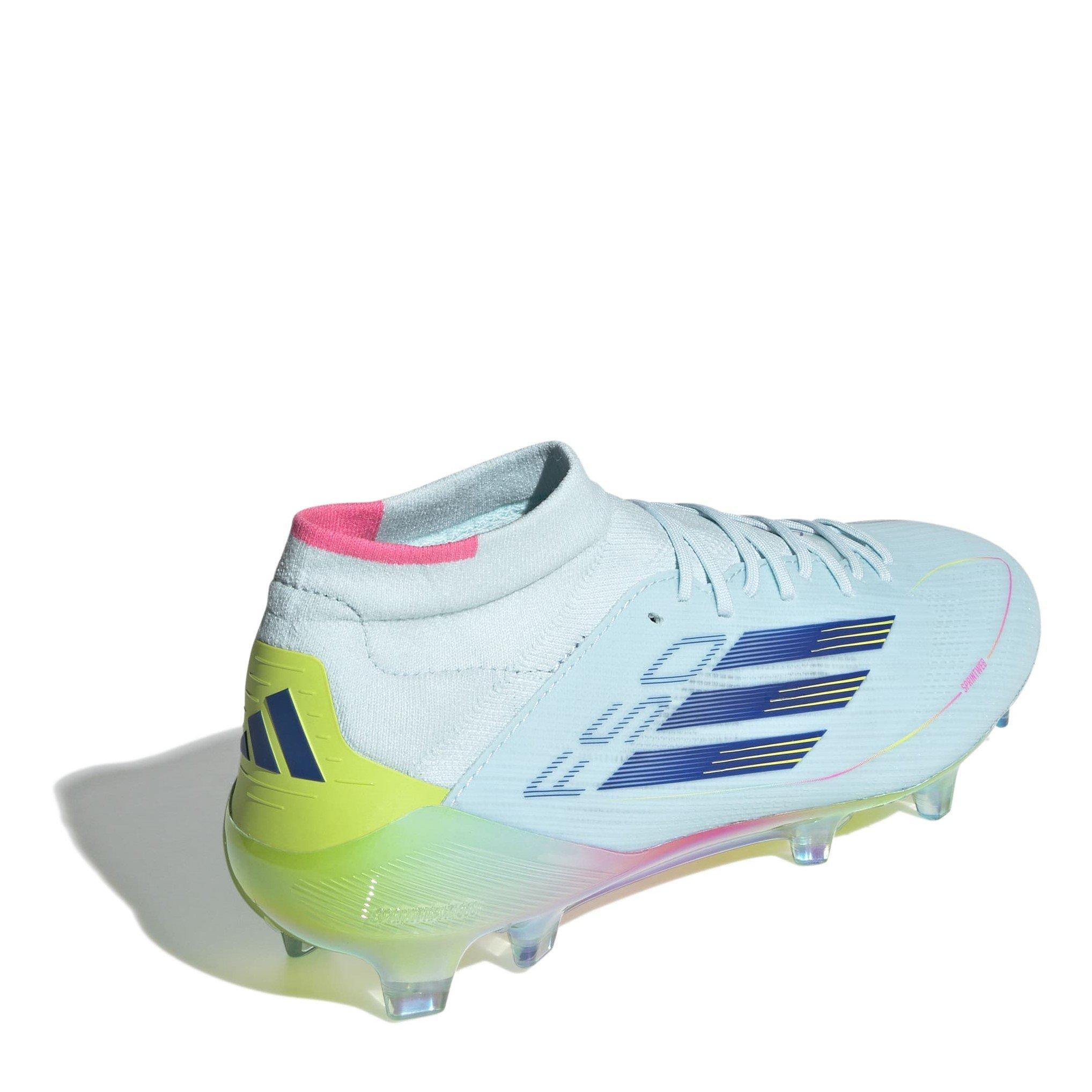 Bleu/Jaune - adidas - F50 Elite Mid-Cut Firm Ground Football Boots Womens - 4