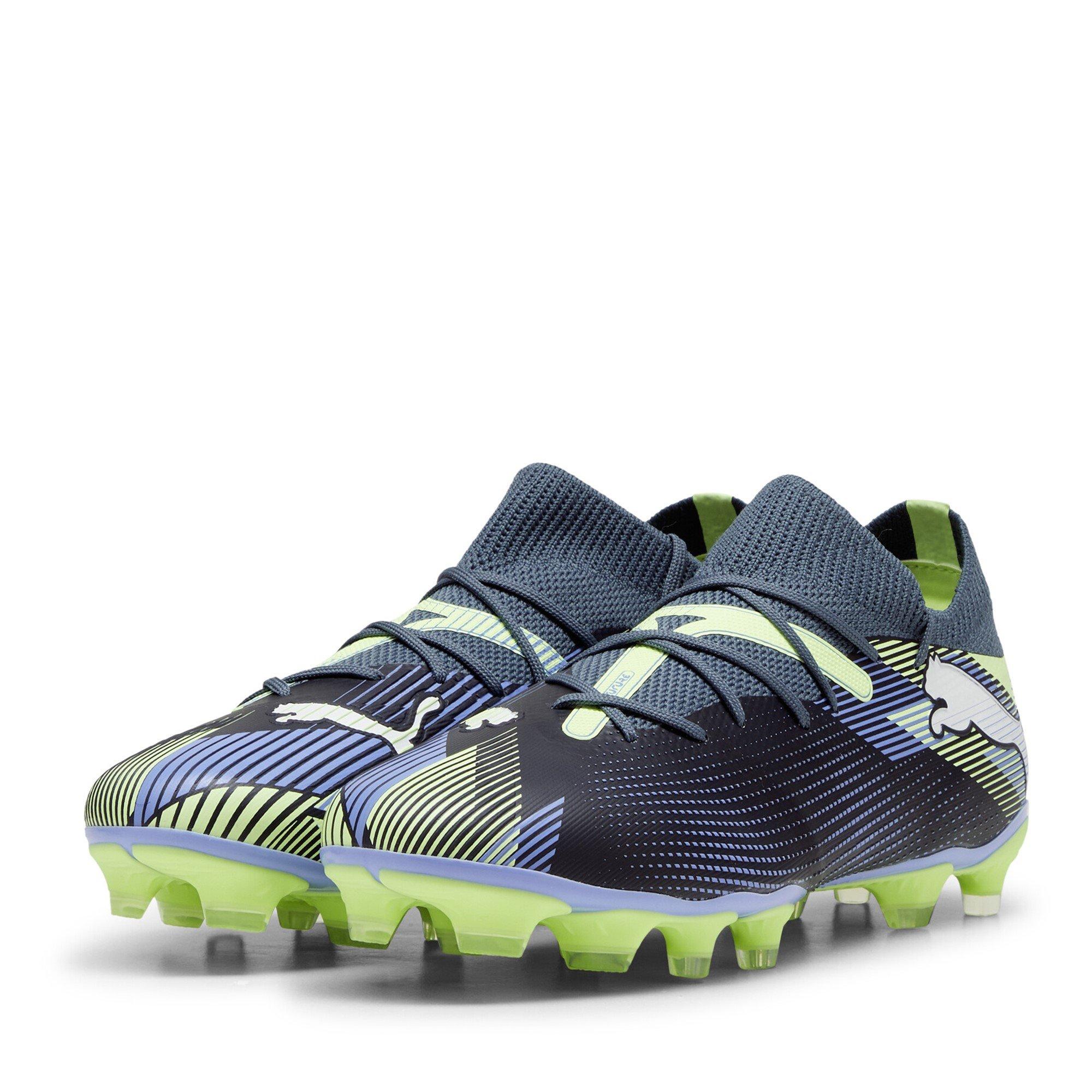 Puma Women's Future 7 Match Firm Ground Football Boots - Grey/White/Grn - 3 (35.5)